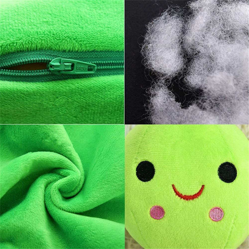 Giant Peas In A Pod Plush Toy Pea Pod Pillow Cute Pea Stuffed Toys Plant Doll Various Sizes (Green Beans,27.5''/70Cm)