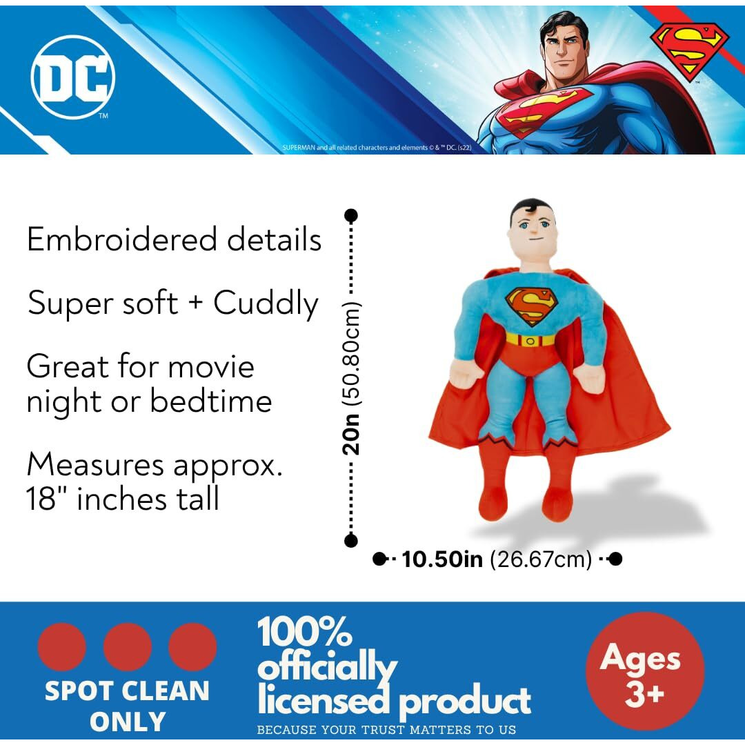 Franco Dc Comics Superman Bedding Super Soft Cozy Cuddle Pillow Buddy, (Officially Licensed Product)