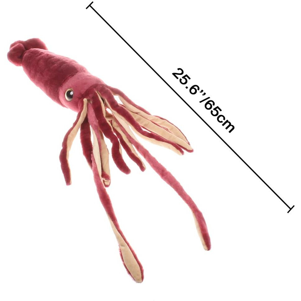 Nohito Large Giant Red Squid Stuffed Animal Plush Pillow Toy Realistic King Colossal Squid Octopus Cuttlefish Plushie Doll (Red, M)