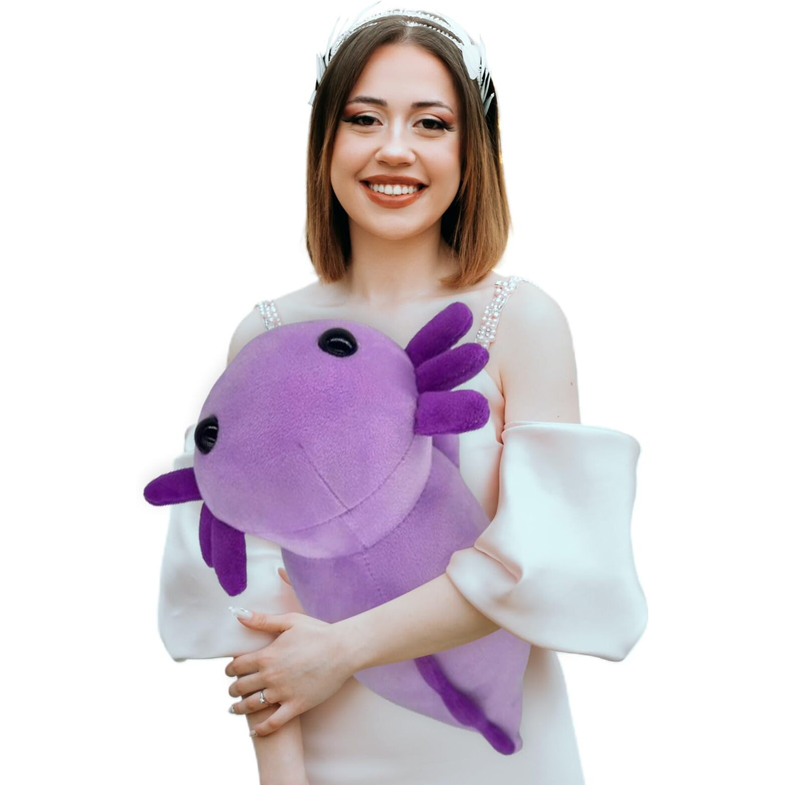 Janclf Axolotl Stuffed Animal Plush Toy,Cute Soft Salamander Plush Pillow,Kawaii Plushies Doll Toy For Kids (Purple,23 Inch)