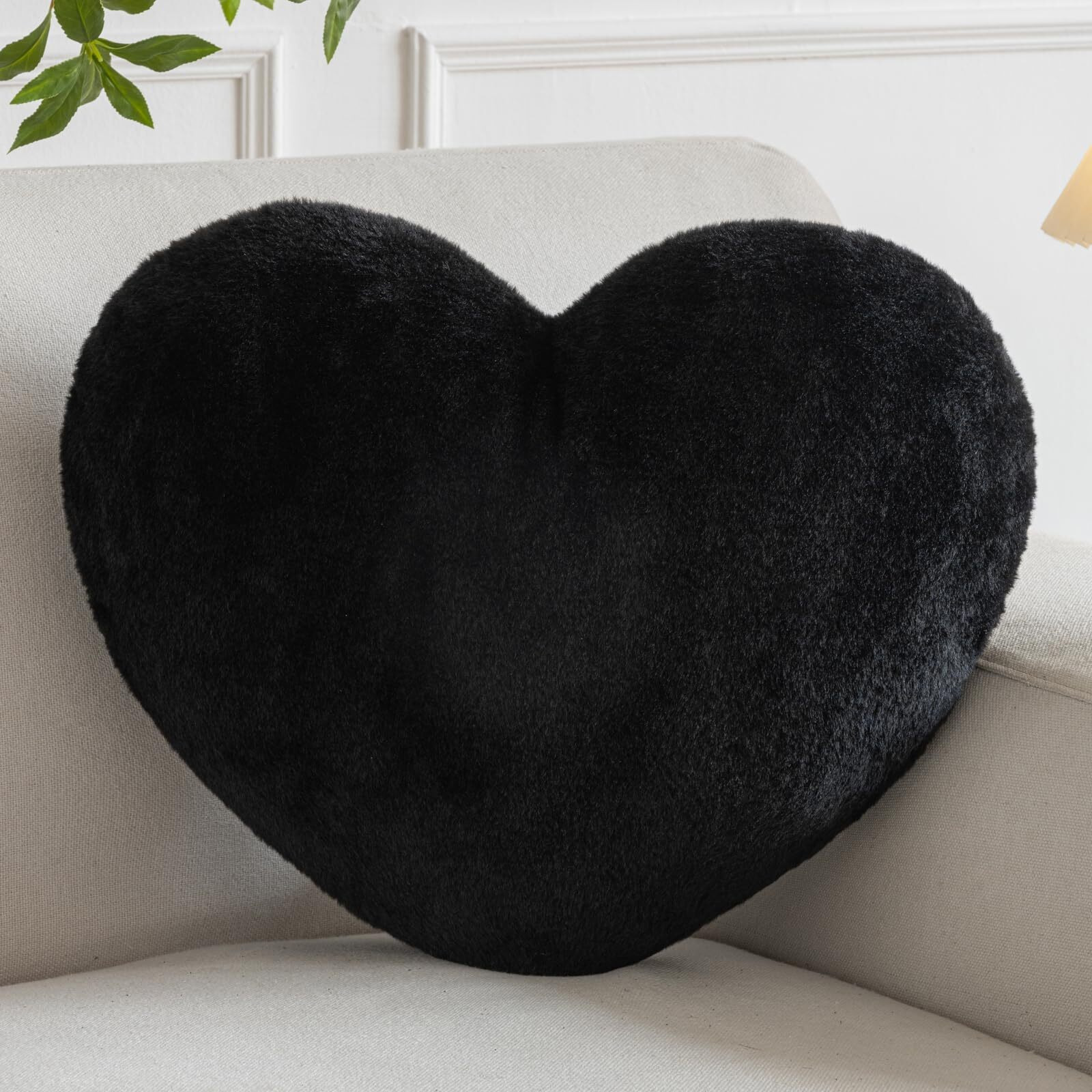 Xiashrk Heart Pillow (Black, Mini 12.9"&quotX9.8"")