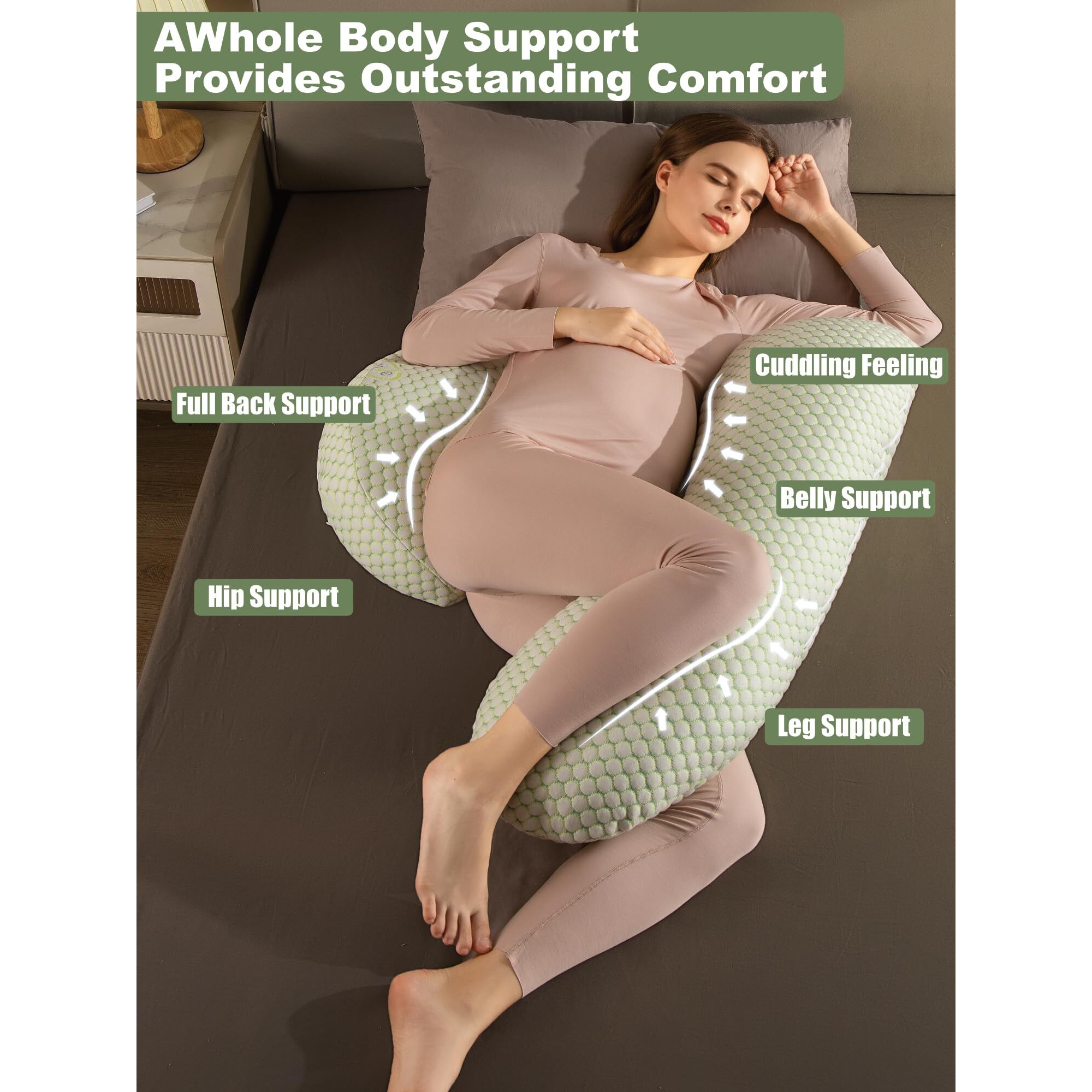 Pregnancy Pillows For Sleeping, Pregnancy Must Haves Body Pillow, Maternity Body Pillow For Adults, Support For Back, Legs, Belly, Hips