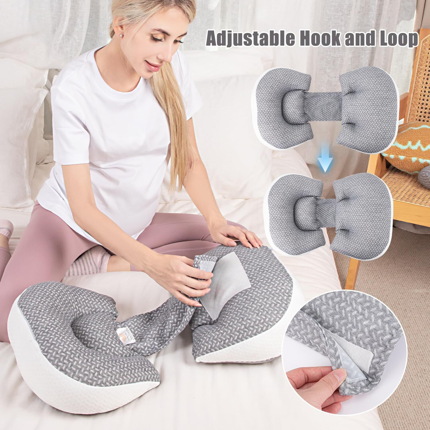 Chilling Home Pregnancy Pillow, Maternity Pillow For Pregnant Women, Pregnancy Pillows For Sleeping Portable, Pregnancy Wedge Pillow, Body Pillow Support For Back, Belly, Waist, Blue