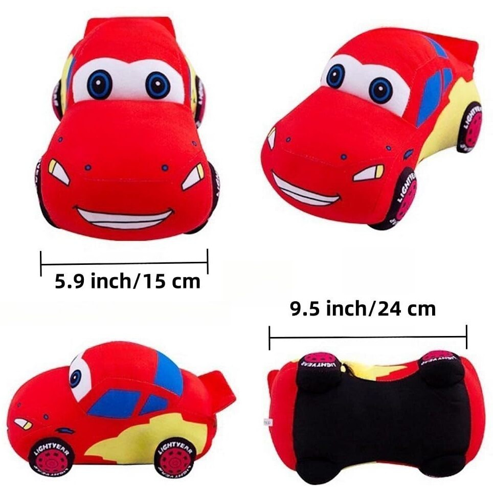 Xshelley 9.5 Inch Car Plush Toy, Car Shaped Plush Pillow, Super Cute Car Plush Cushion, Racing Car Stuffed Doll Great Gift For Kids Birthday Party