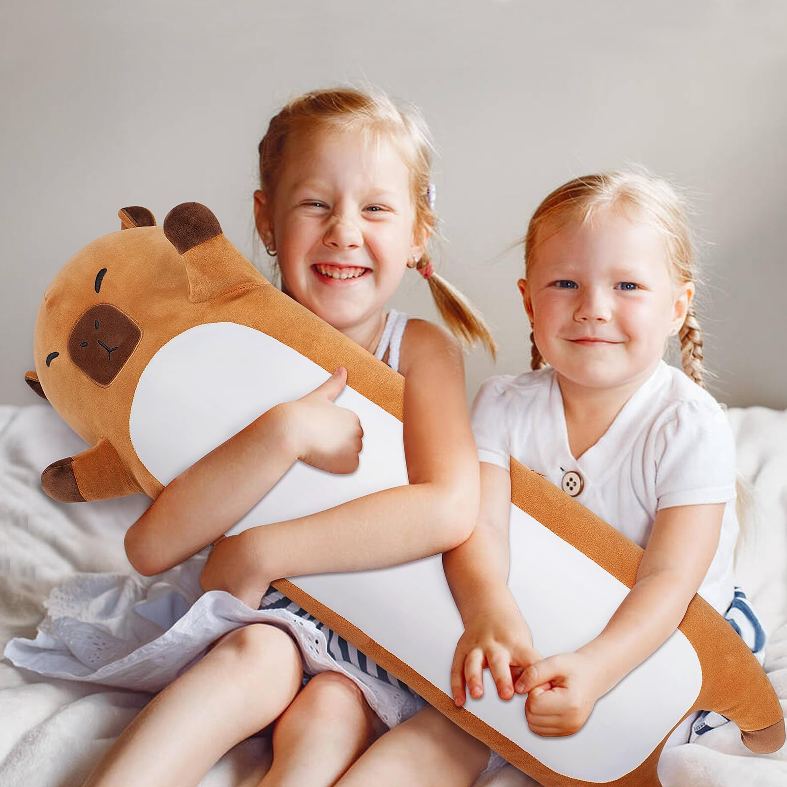 Sprinqdawin Large Capybara Stuffed Animal,33.5    Long Capybara Plush,Cute Plushies Animal Body Pillow,Kawaii Big Plush Toy Animals Gifts,Animals Sleeping Hugging Pillow Cushion For Kids Adults Birthday