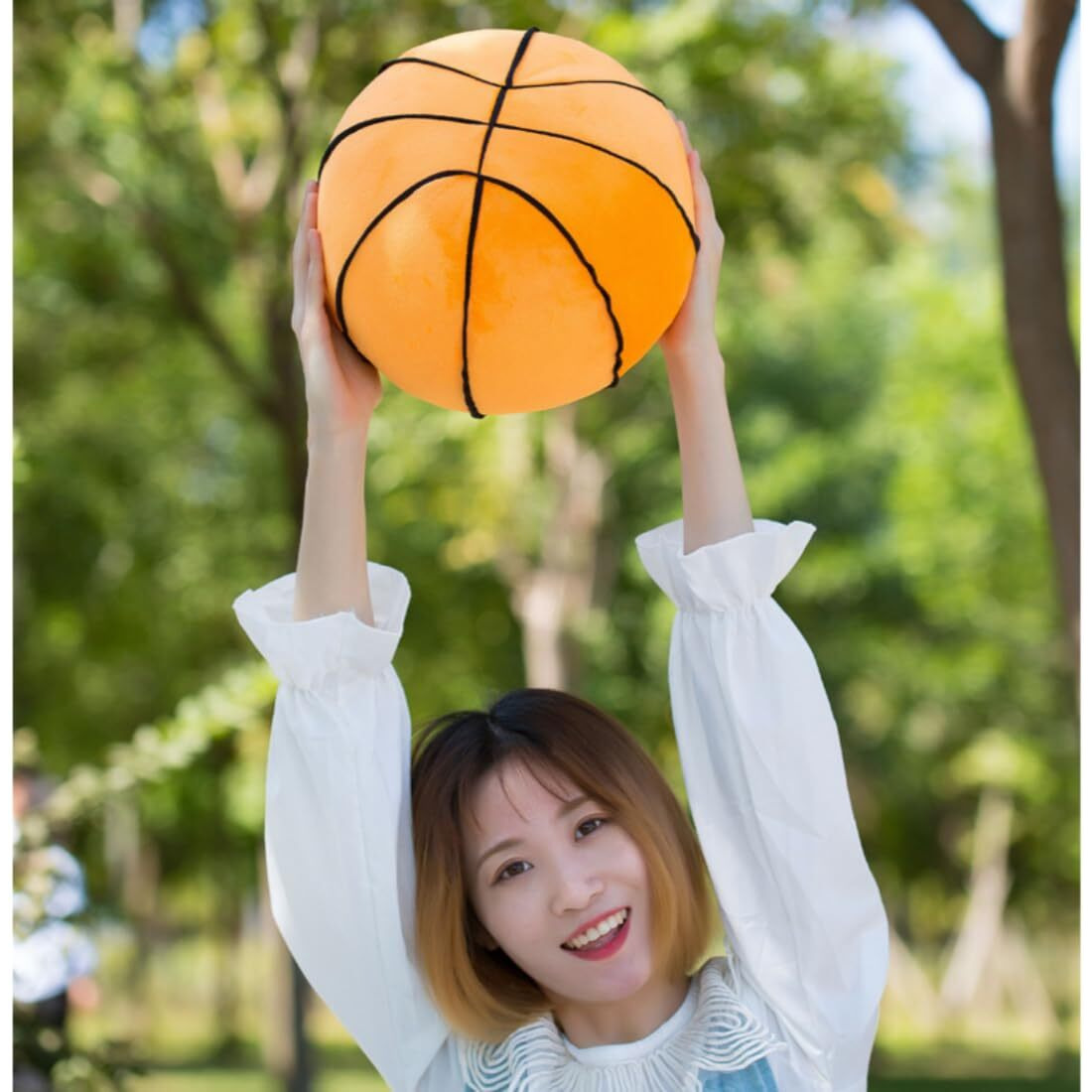 Ophrbu Basketball Sports Pillow Fluffy Soft Throw Pillow Toy ,9"" Orbicular Durable Sport Basketball Plush Toys,Plush Pillow Toys Gift For Kids Boy Girls Children Room Decoration
