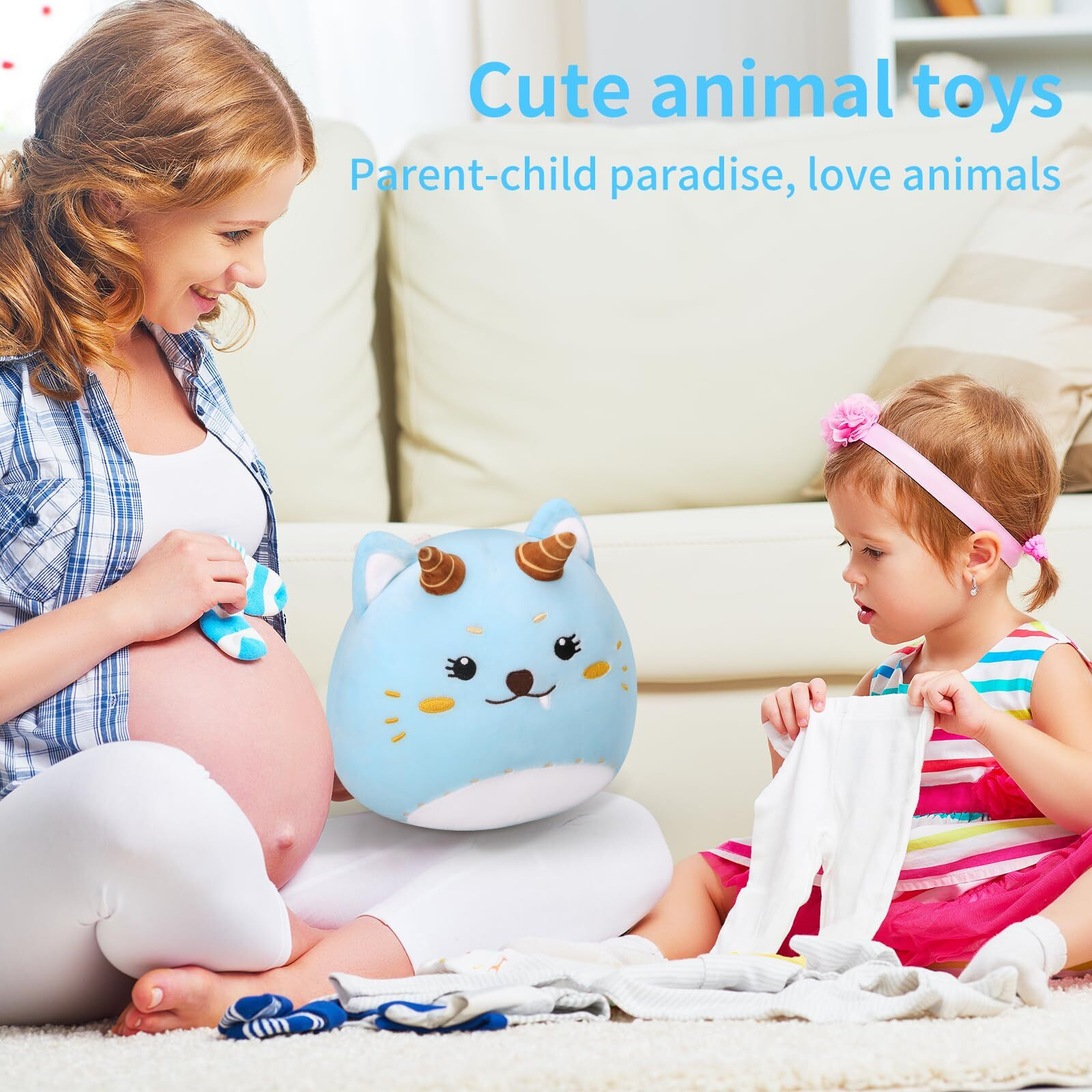 Oiyaku Kids Plush Pillow Soft Toys Cute Cat Plush Doll Gift For 3 To 12 Years Old Boys And Girls Children Stuffed Animal Toys For Room Living Room Decoration Cat Plushies Kid 10In Blue