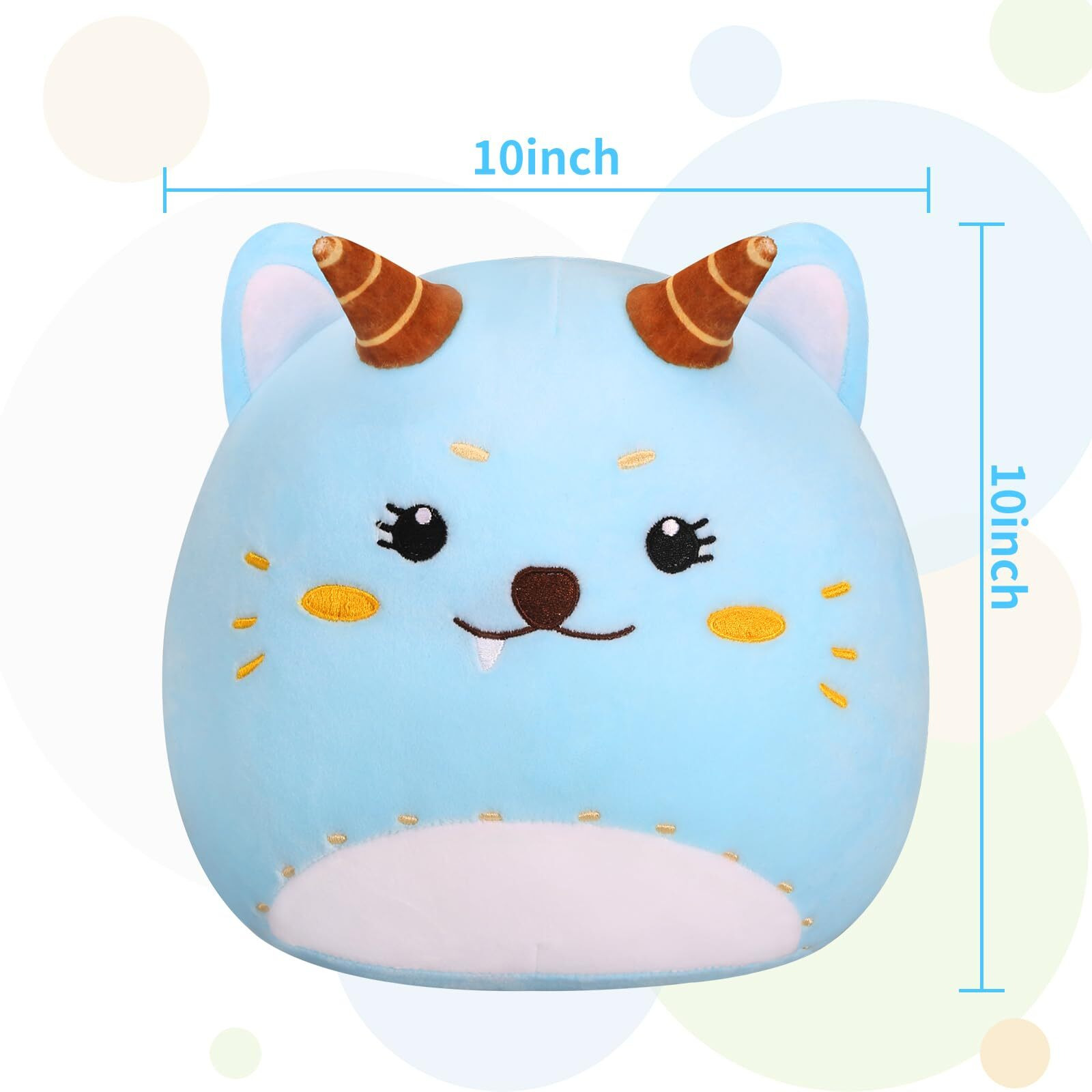 Oiyaku Kids Plush Pillow Soft Toys Cute Cat Plush Doll Gift For 3 To 12 Years Old Boys And Girls Children Stuffed Animal Toys For Room Living Room Decoration Cat Plushies Kid 10In Blue