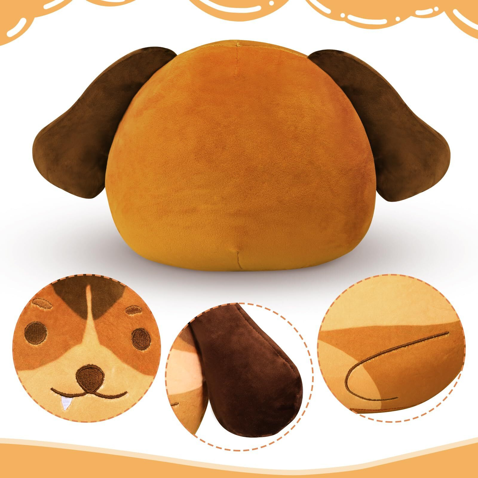 Oiyaku Kids Plush Pug Stuffed Animal Soft Dog Plush Pillow - Brown, 13 In - Birthday Gift For 3-12 Years Old Children - Decoration For Room & Living Room