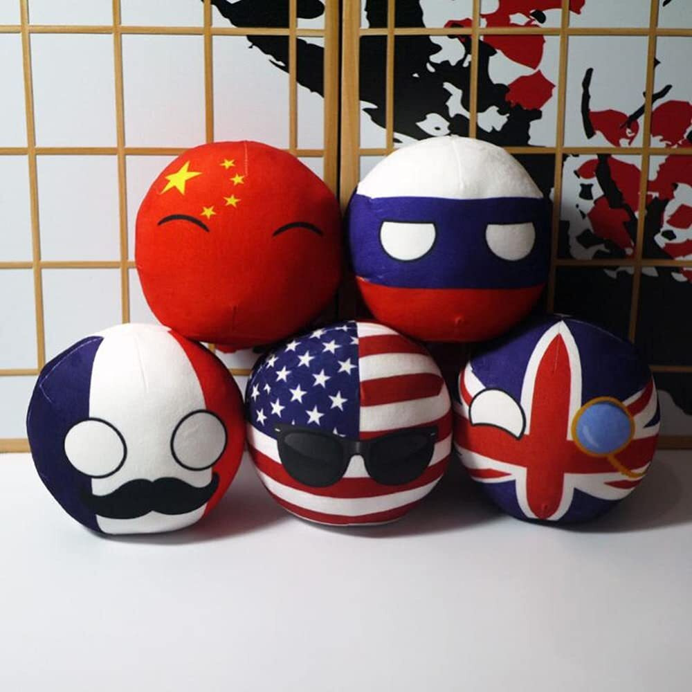 Countryball Plushies Polandball 7.9 Inches Plush Toy Country Ball Anime Cosplay Mini Pillow Cushion Key Ring Home Decor (7.9 Inches, 08)