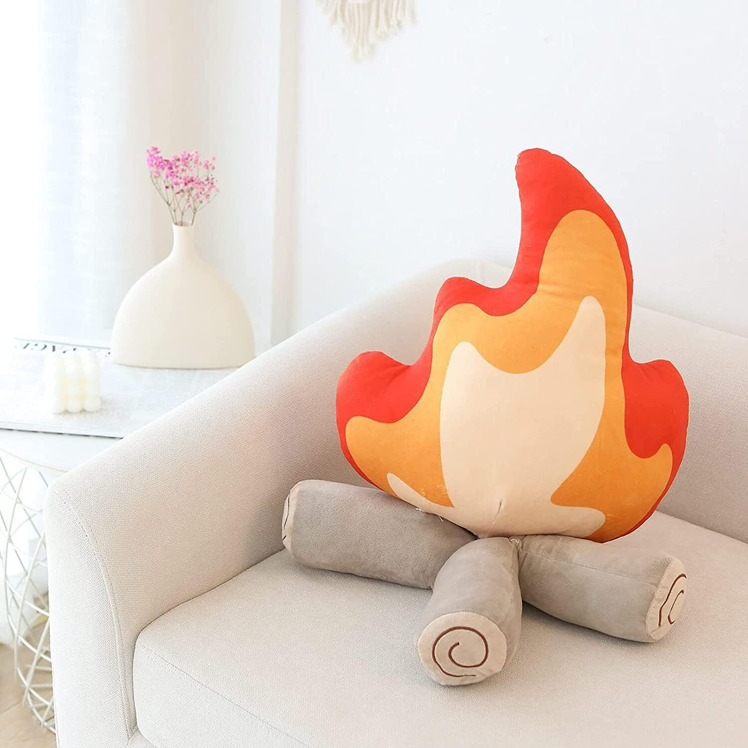 Easelr Weightedplush Funny Campfire Plush Toys, Soft Simulation Bonfire Stuffed Plushies Doll Fake Fire Firewood Plush Pillow For Outdoor Camping Room Decor Kids Pleasantly Surprised Gifts