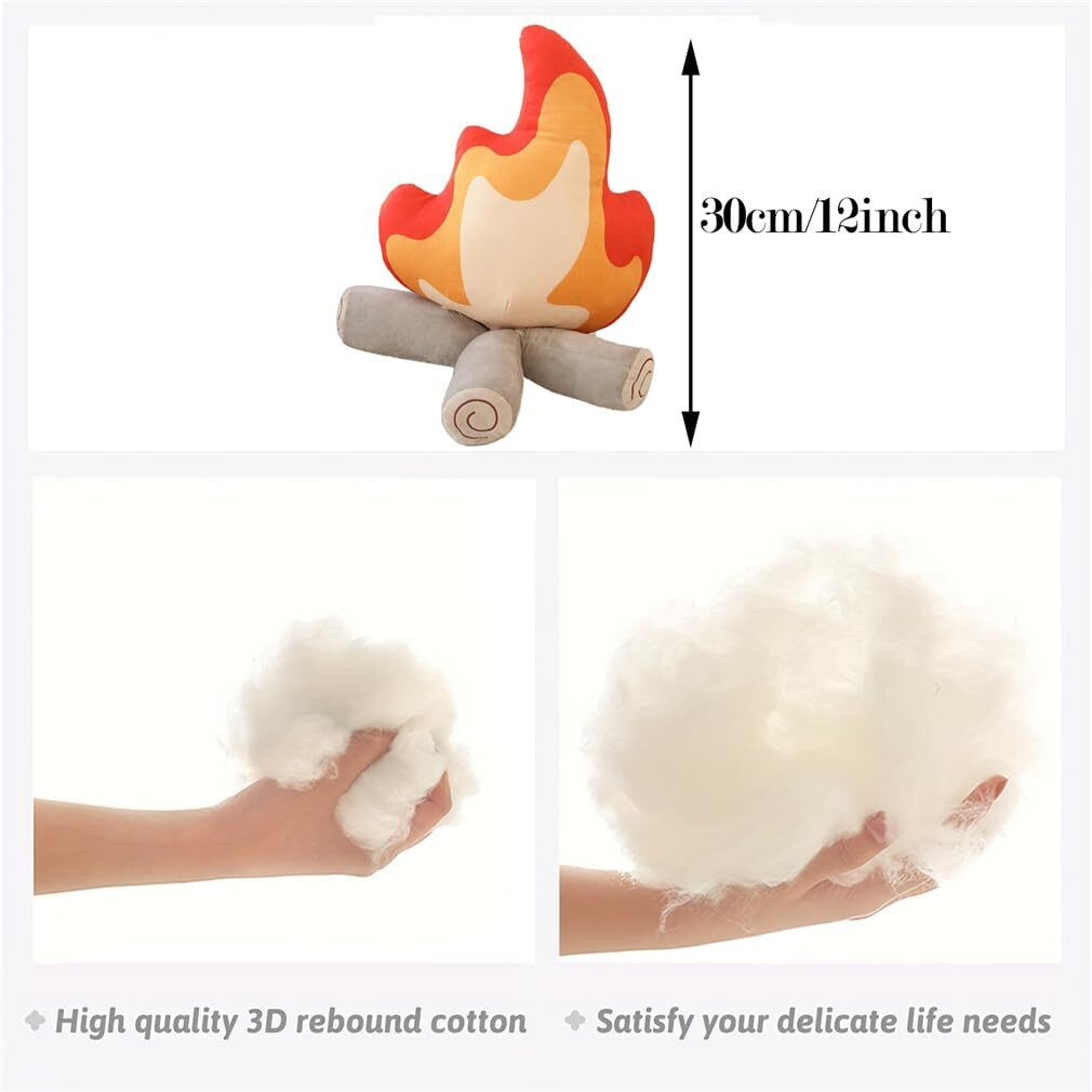 Easelr Weightedplush Funny Campfire Plush Toys, Soft Simulation Bonfire Stuffed Plushies Doll Fake Fire Firewood Plush Pillow For Outdoor Camping Room Decor Kids Pleasantly Surprised Gifts