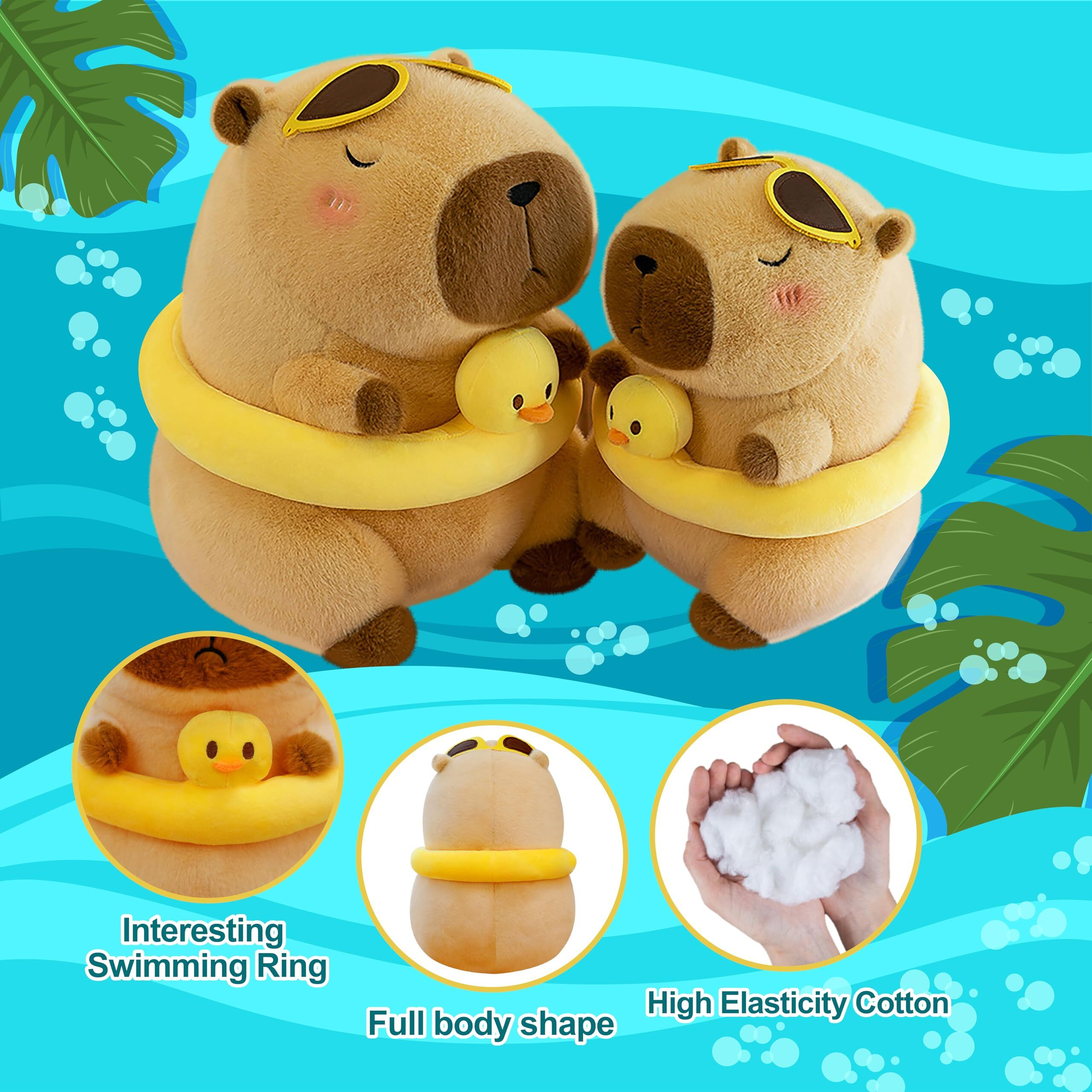 Wufuvap Cute Capybara Plush Adorable Capybara Stuffed Animal Soft Stuffed Capibara Toys Plushies Pillow Gifts For Kids (10 Inches)