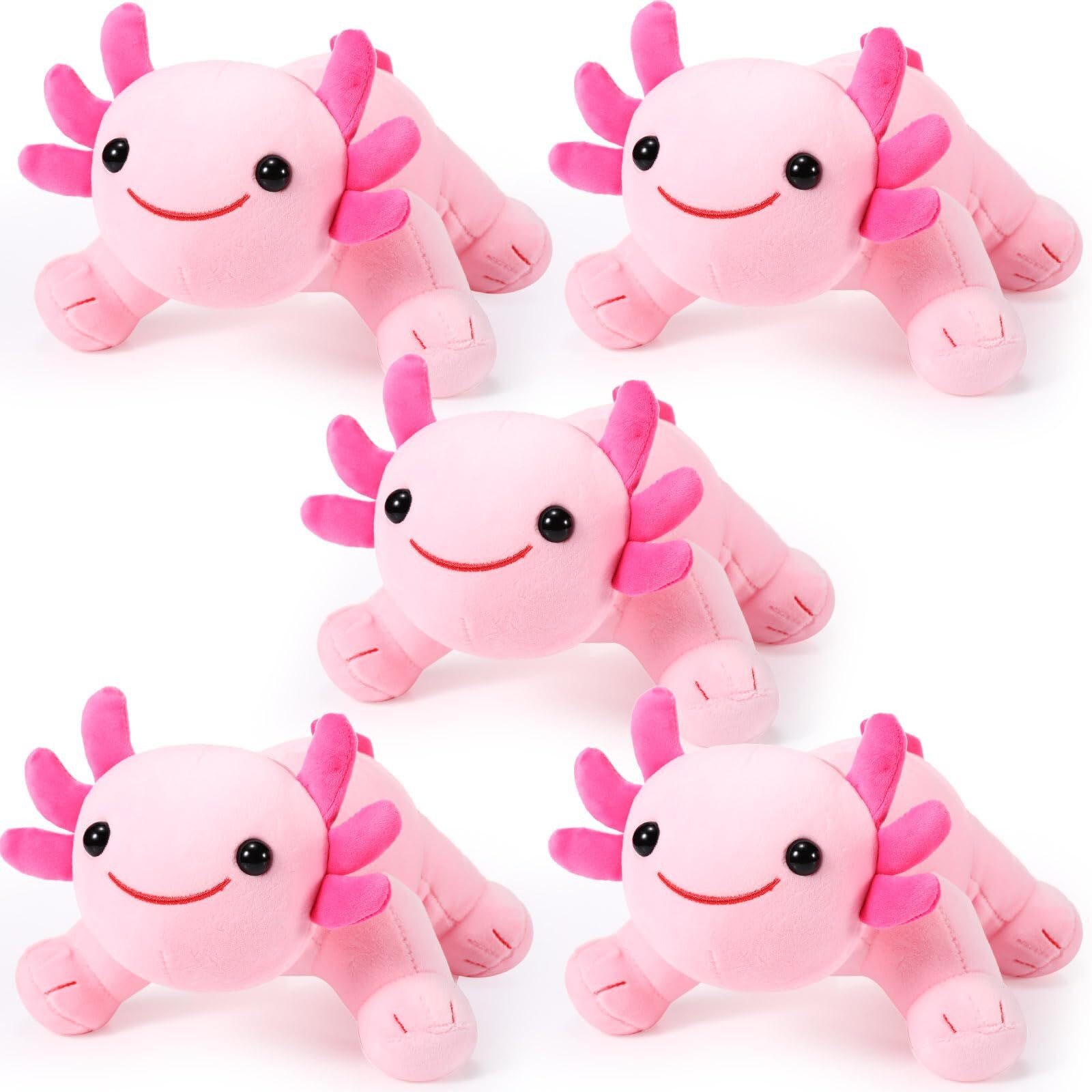 Libima 5 Pcs 12 Inch Axolotl Plush Toys Stuffed Animal Plushies Pillow Doll Cute Soft Axolotl Toy Stuffed For Birthdays Gift Home Decoration(Pink)
