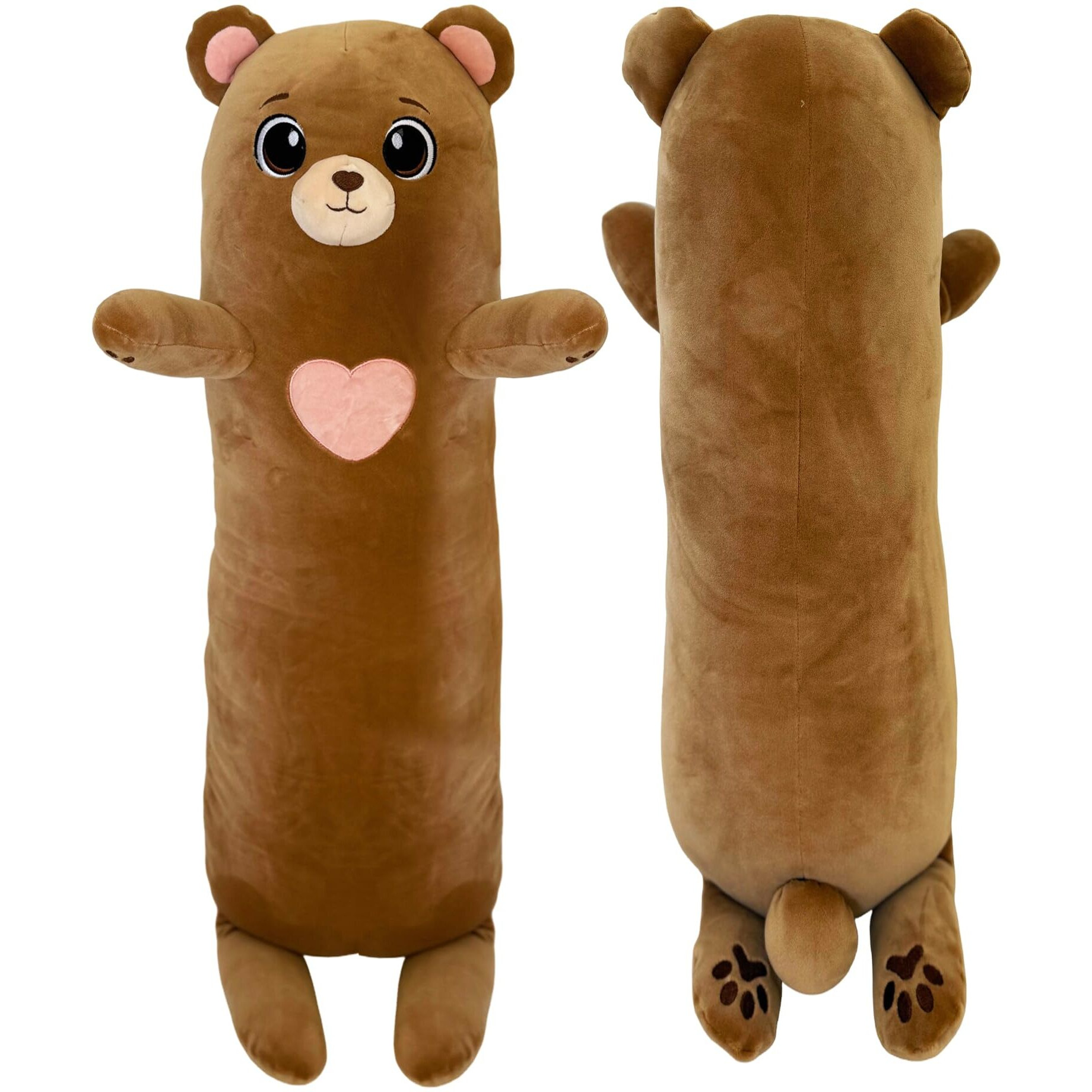 Cuddle Paws Stuffed Animal Long Bear Body Pillow - Soft Plush Toy & Throw Pillow For Kids, Medium (35 Inches), Soft Plushies Stuff Gift For Boys And Girls