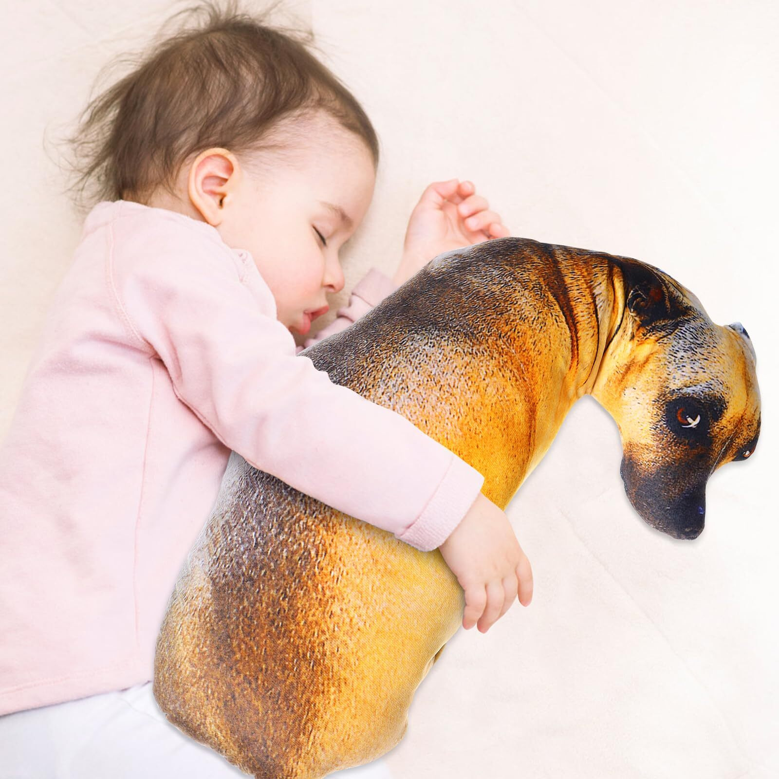 Toyvian 1Pc 3D Dog Throw Pillow 3D Simulation Plush Stuffed Animal Cushion Pillow Toy For Kids, Home, Bed, Sofa (Hound 50Cm)