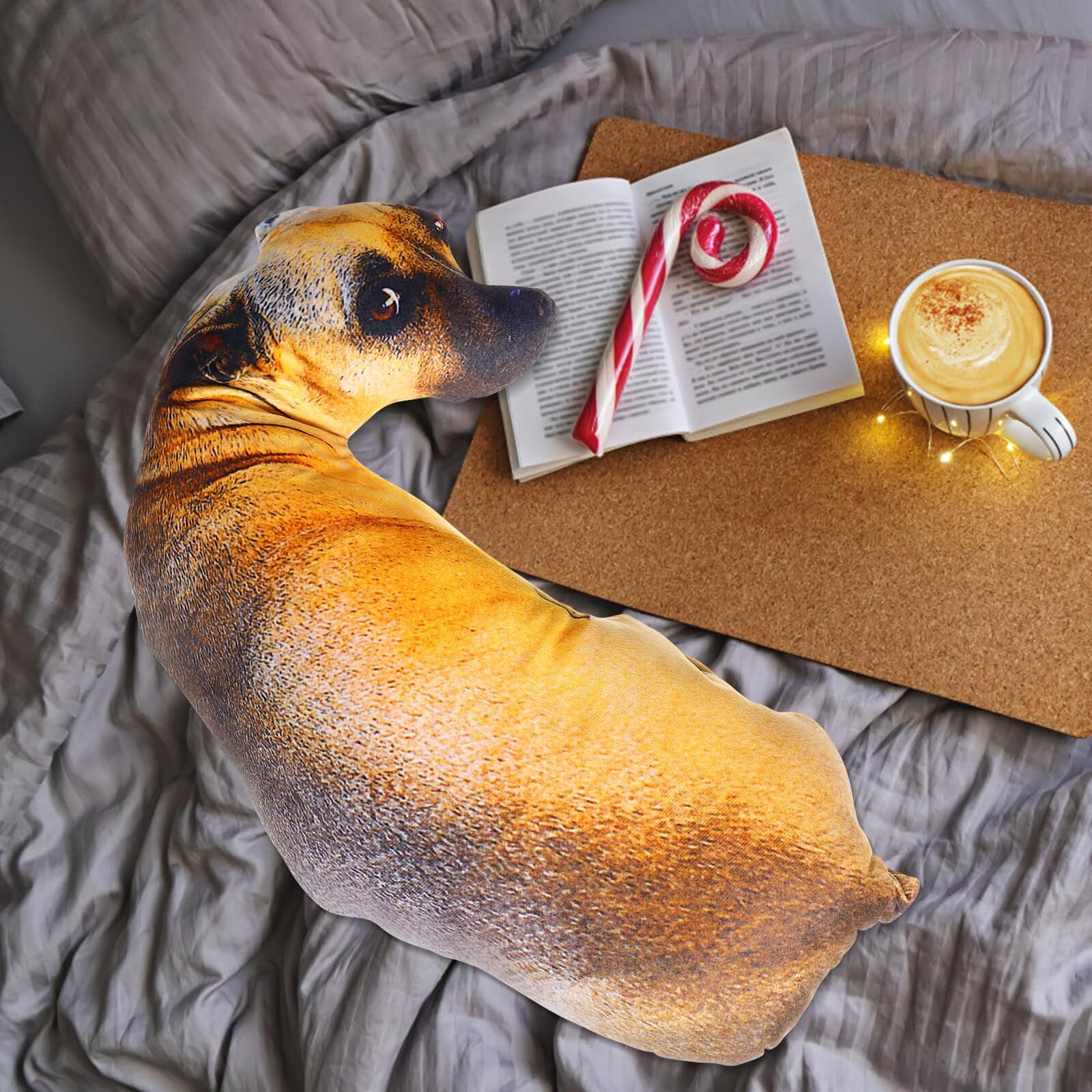 Toyvian 1Pc 3D Dog Throw Pillow 3D Simulation Plush Stuffed Animal Cushion Pillow Toy For Kids, Home, Bed, Sofa (Hound 50Cm)