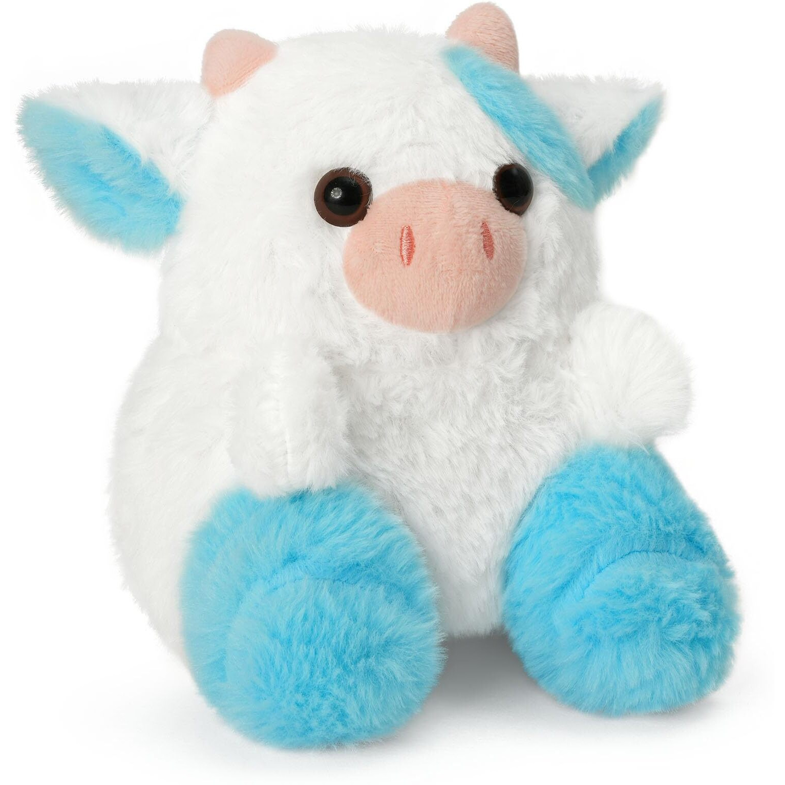 Reuclothim Cute Cartoon Cow Plush Pillow Toy, Blue