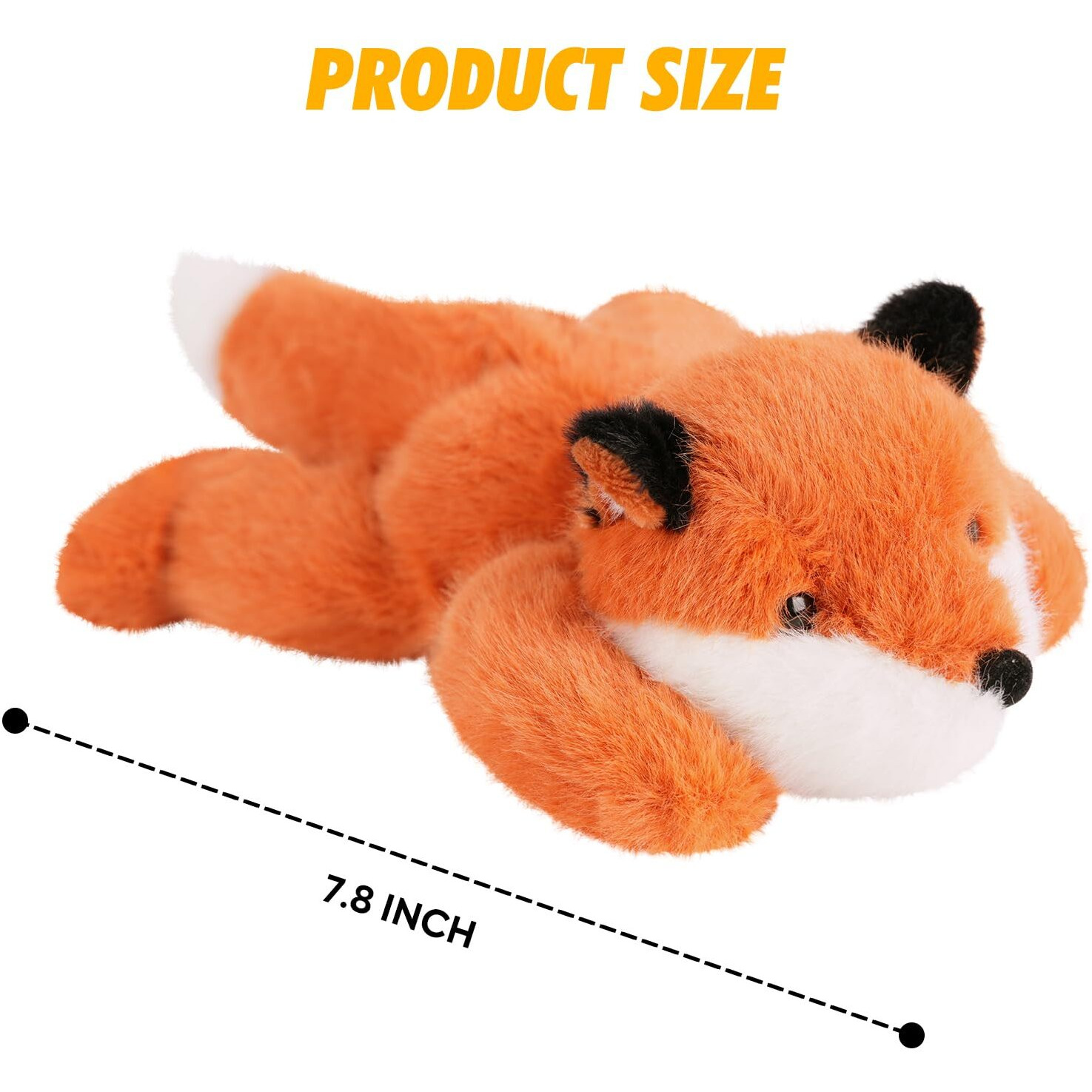Peach Cat Fox Plush 7.8"" Cute Fox Stuffed Animals Small Plushies Toy Pillow Gifts For Kids Brick Red