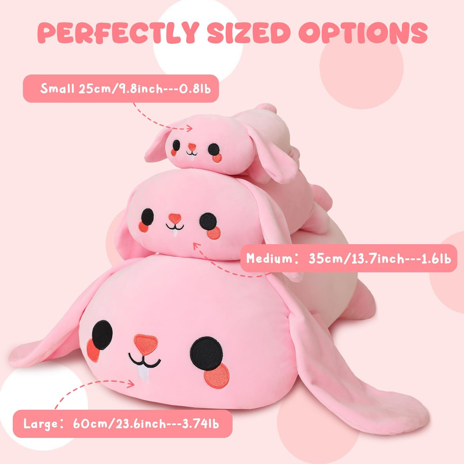 Toysym Weighted Stuffed Animals, Bunny Stuffed Animal With Weighted Beads, Cute Plush Toy Pillow Gifts For Adults Kids Boys Girls