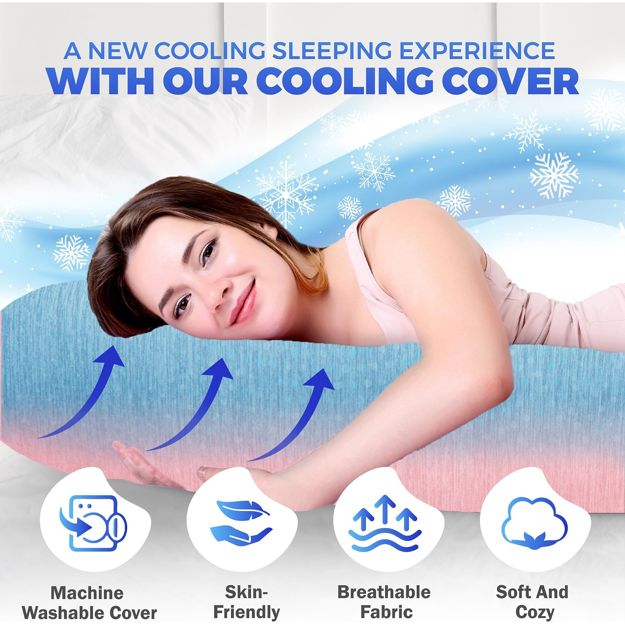 Pillani Pregnancy Pillows For Sleeping - V C U Shaped Full Body Pillow With Removable Cover, 57Inch Cooling Maternity Pillow For Pregnant Women, Support For Back Belly Legs Hip - Pregnancy Must Haves