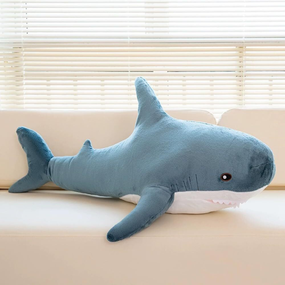 31.5-In Plush Shark Toy Pillow, Super Soft And Cute Plush Shark Toys , Shark Cushion Pillow Shark Plush Stuffed Animal Sharks Childrens Boys And Girls Room Decoration Bedtime Gift(Blue 31.5 Inches)
