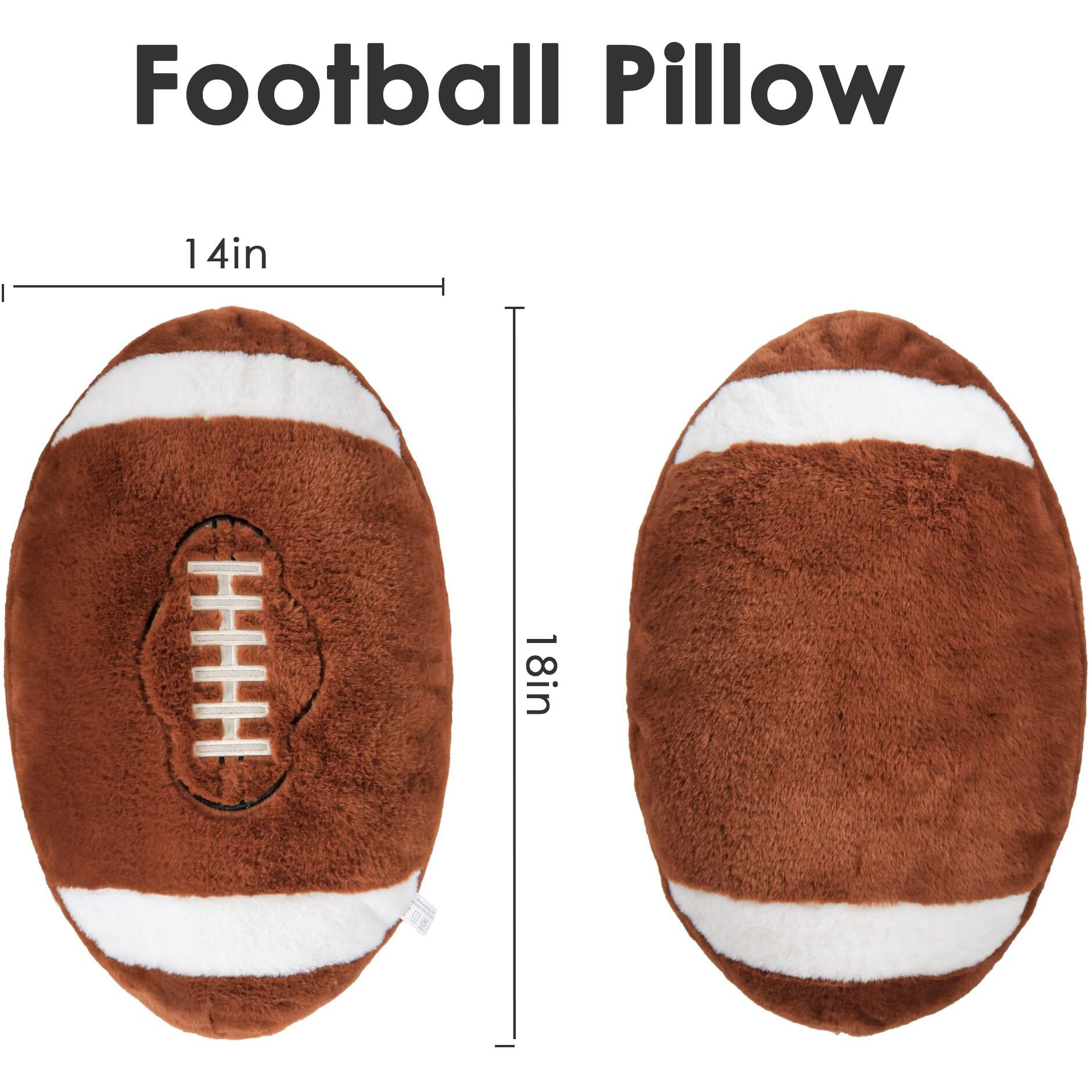Wepop 18In Fluffy Football Plush Pillow, Soft Football Pillows, Sports Ball Plush Pillow Stuffed Toy Room Decoration And Gifts For Kids, Boys, Girls, Football Fans