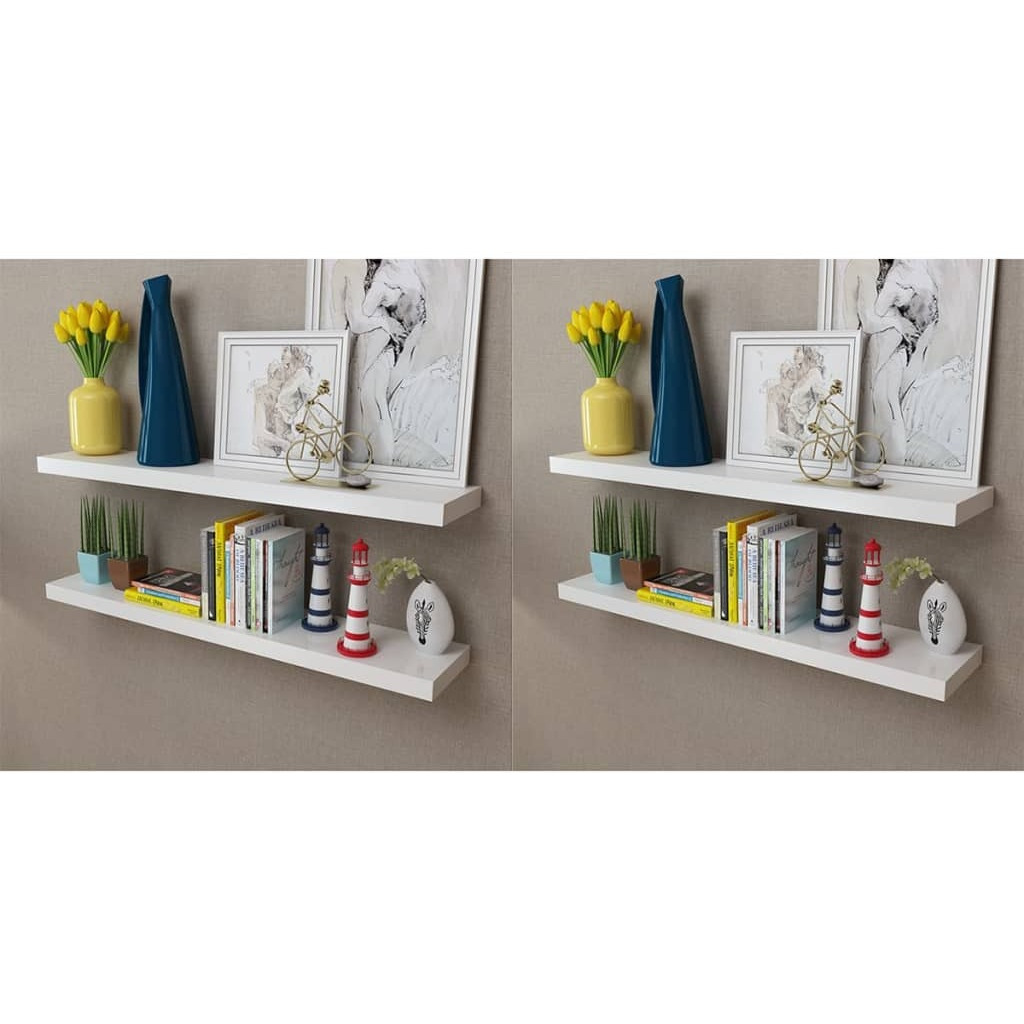 vidaXL Wall Shelves 4 pcs White 39.4"