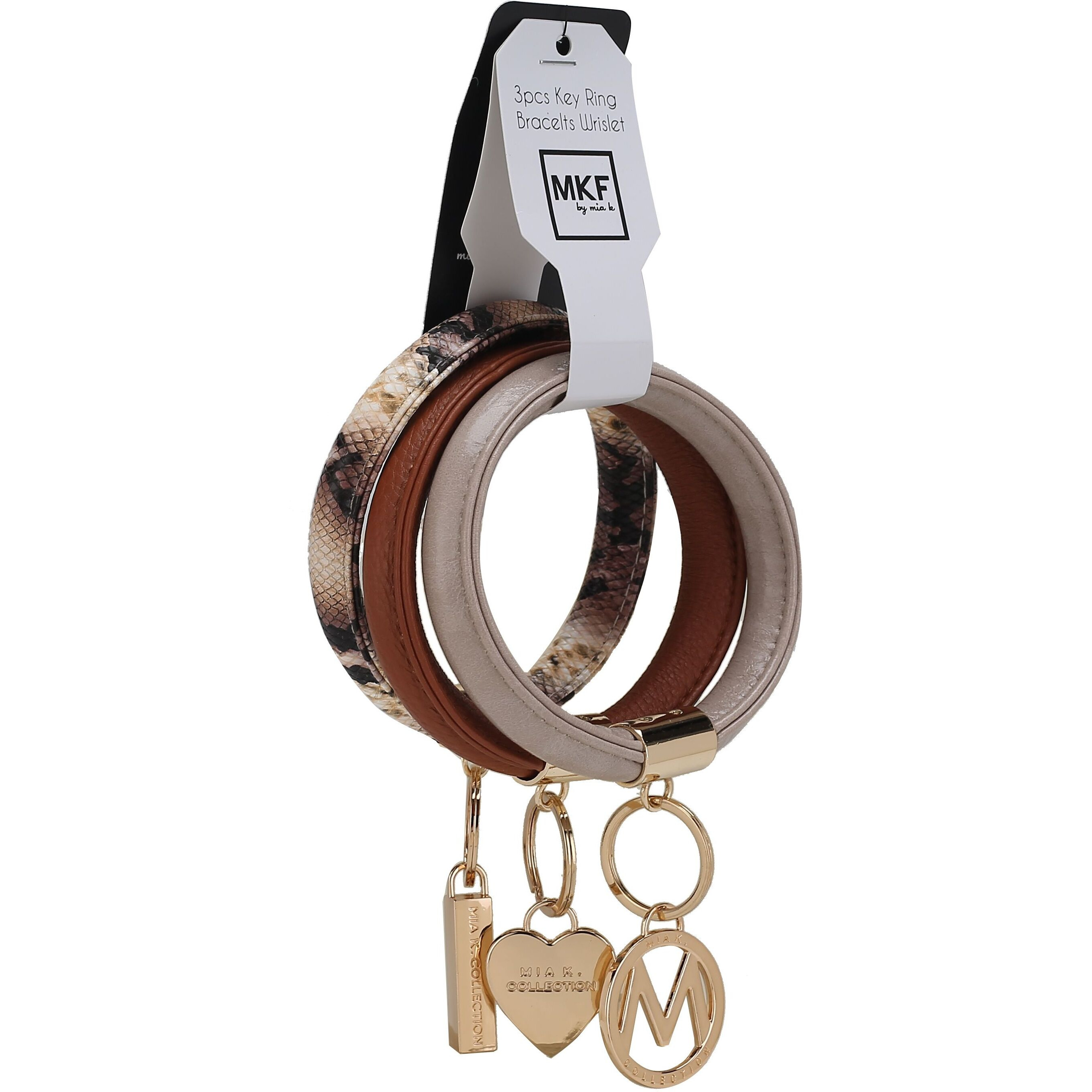 MKF collection Jasmine Vegan Leather Women Bangle Wristlet Keychain set by Mia K(D0102HI9c9g)