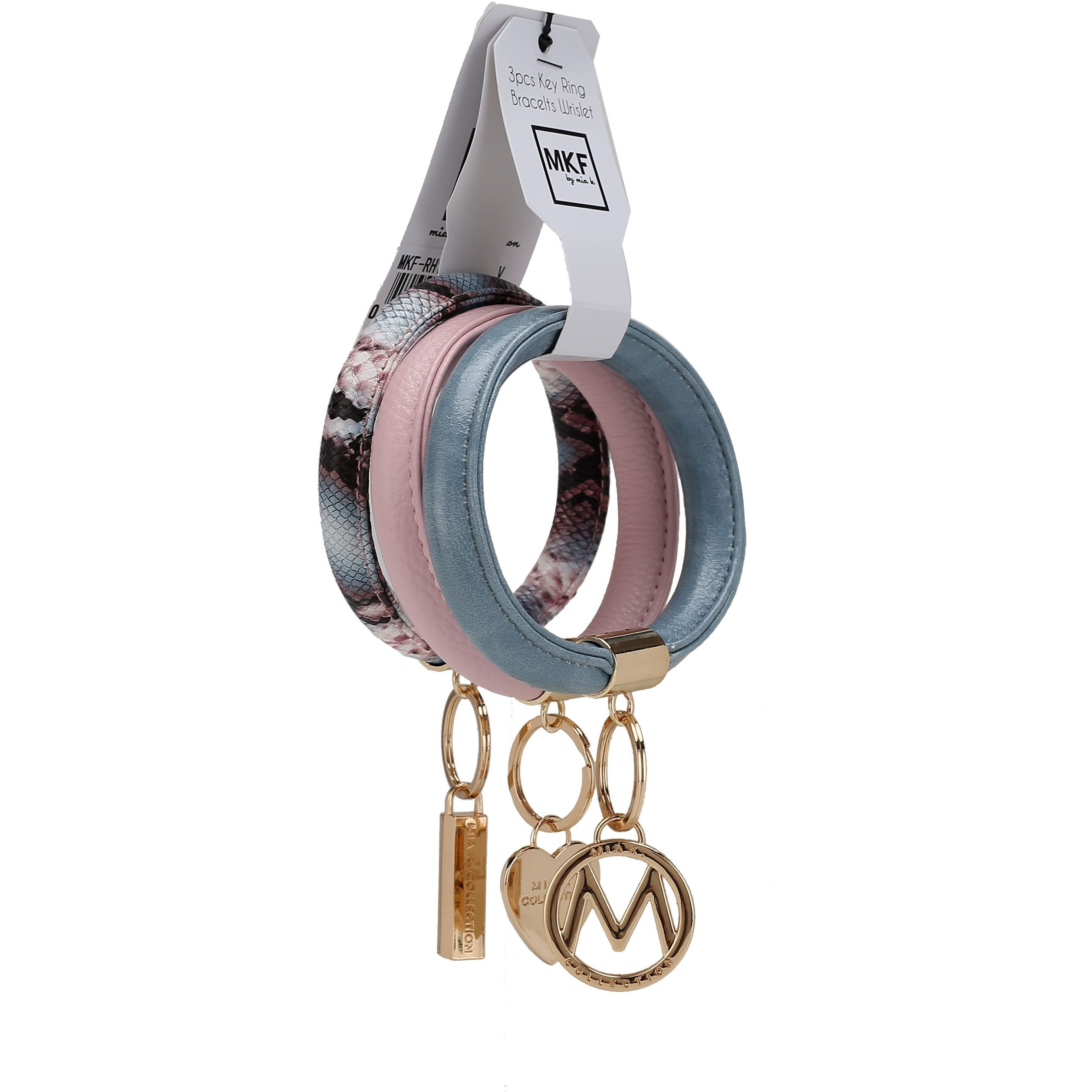 MKF collection Jasmine Vegan Leather Women Bangle Wristlet Keychain set by Mia K(D0102HI9cIW)