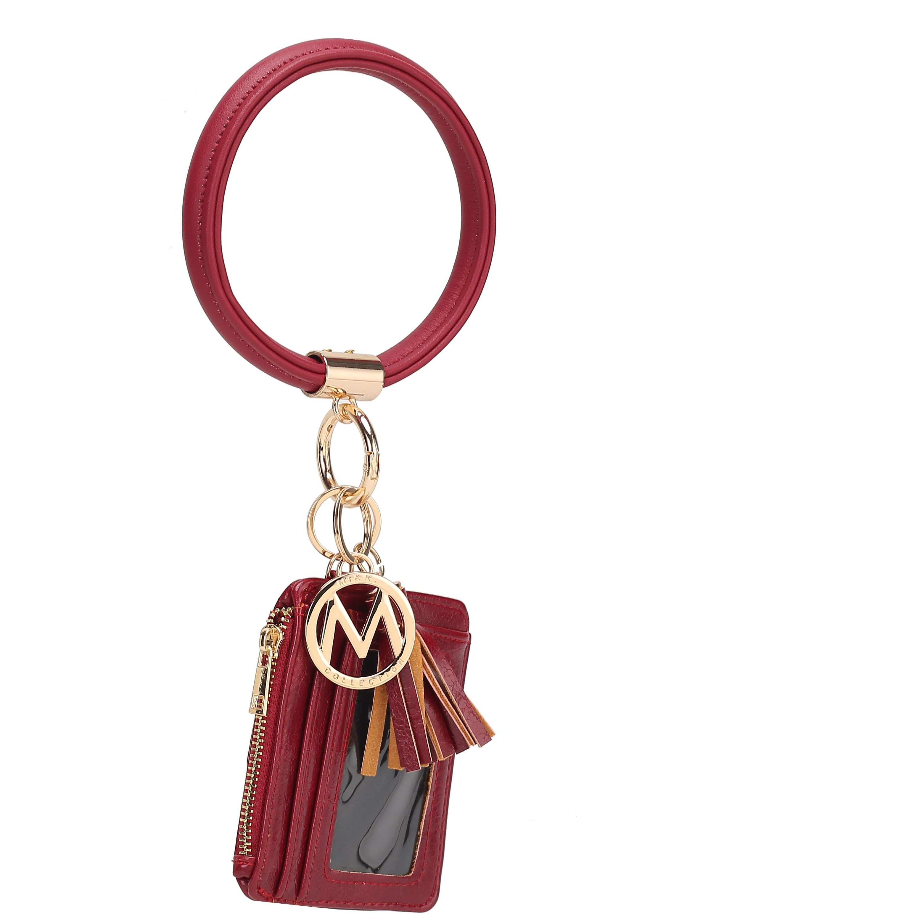 MKF collection Jordyn Vegan Leather Bracelet Keychain with a credit card Holder by Mia k(D0102HI144Y)