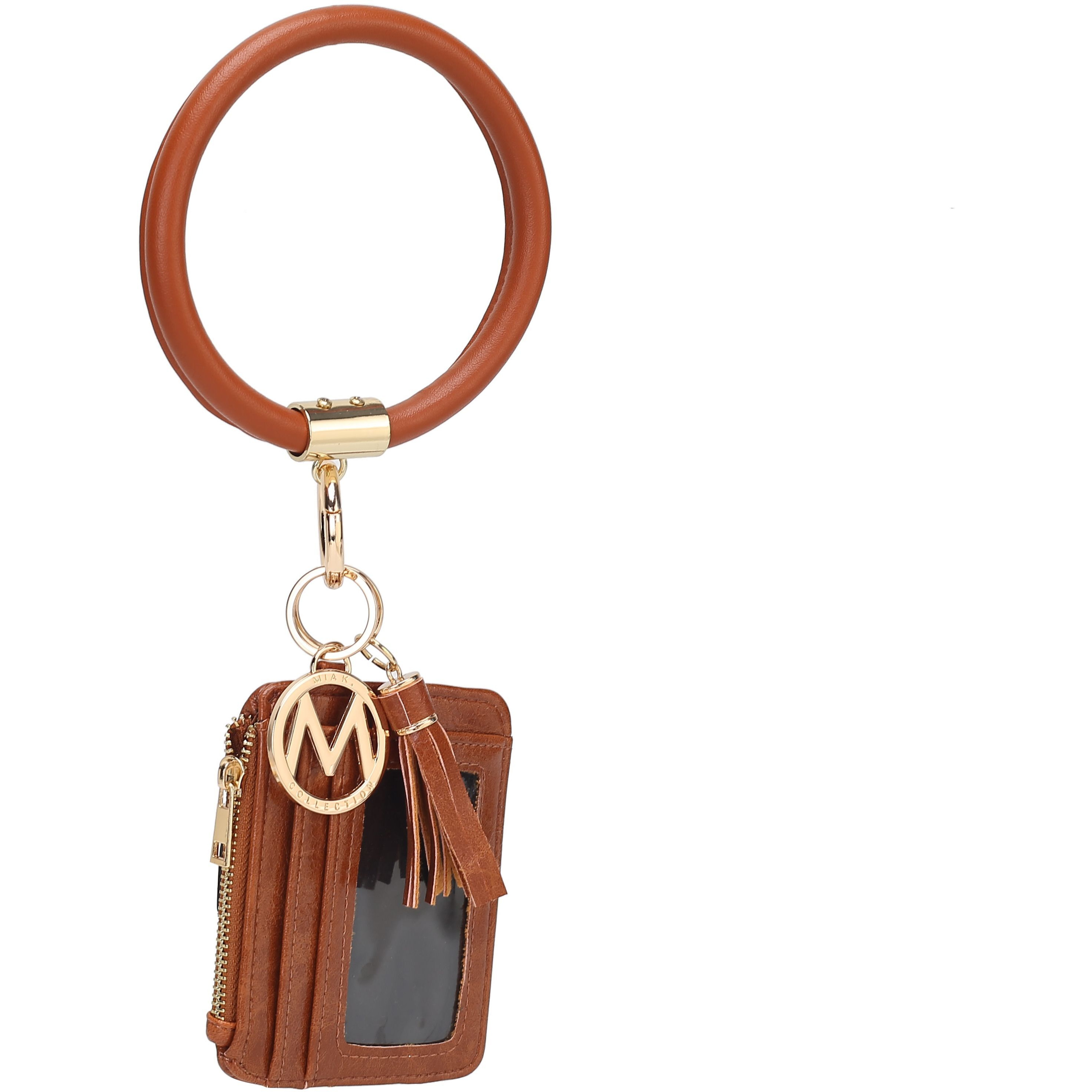 MKF collection Jordyn Vegan Leather Bracelet Keychain with a credit card Holder by Mia k(D0102HI1447)