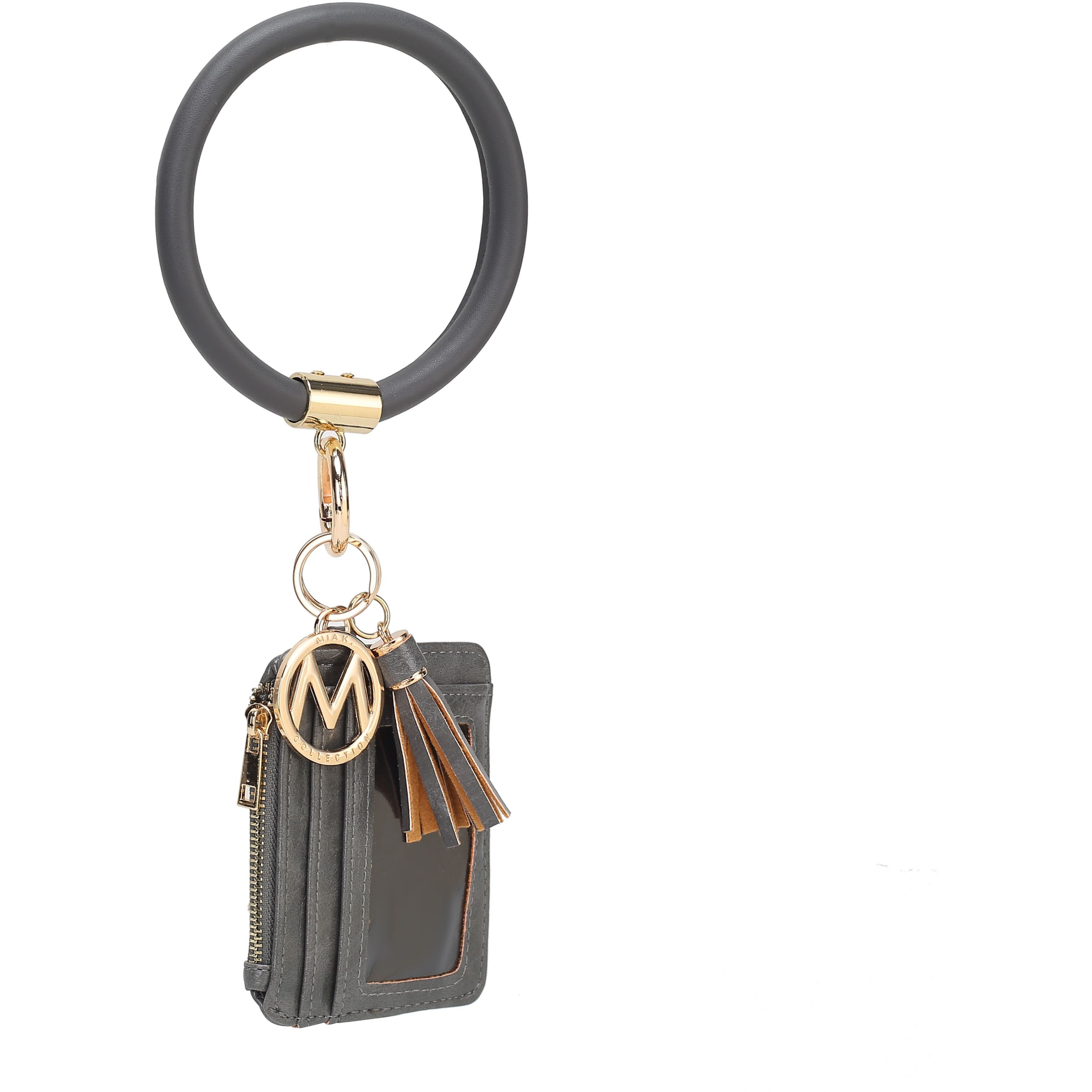 MKF collection Jordyn Vegan Leather Bracelet Keychain with a credit card Holder by Mia k(D0102HI14U7)