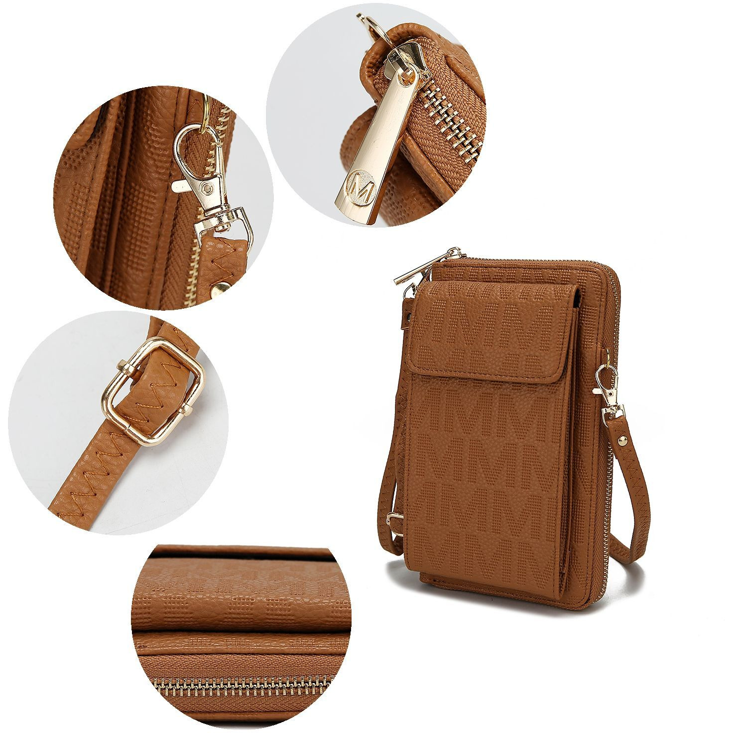 caddy Vegan Leather Women Phone Wallet crossbody(D0102H5T5ET)