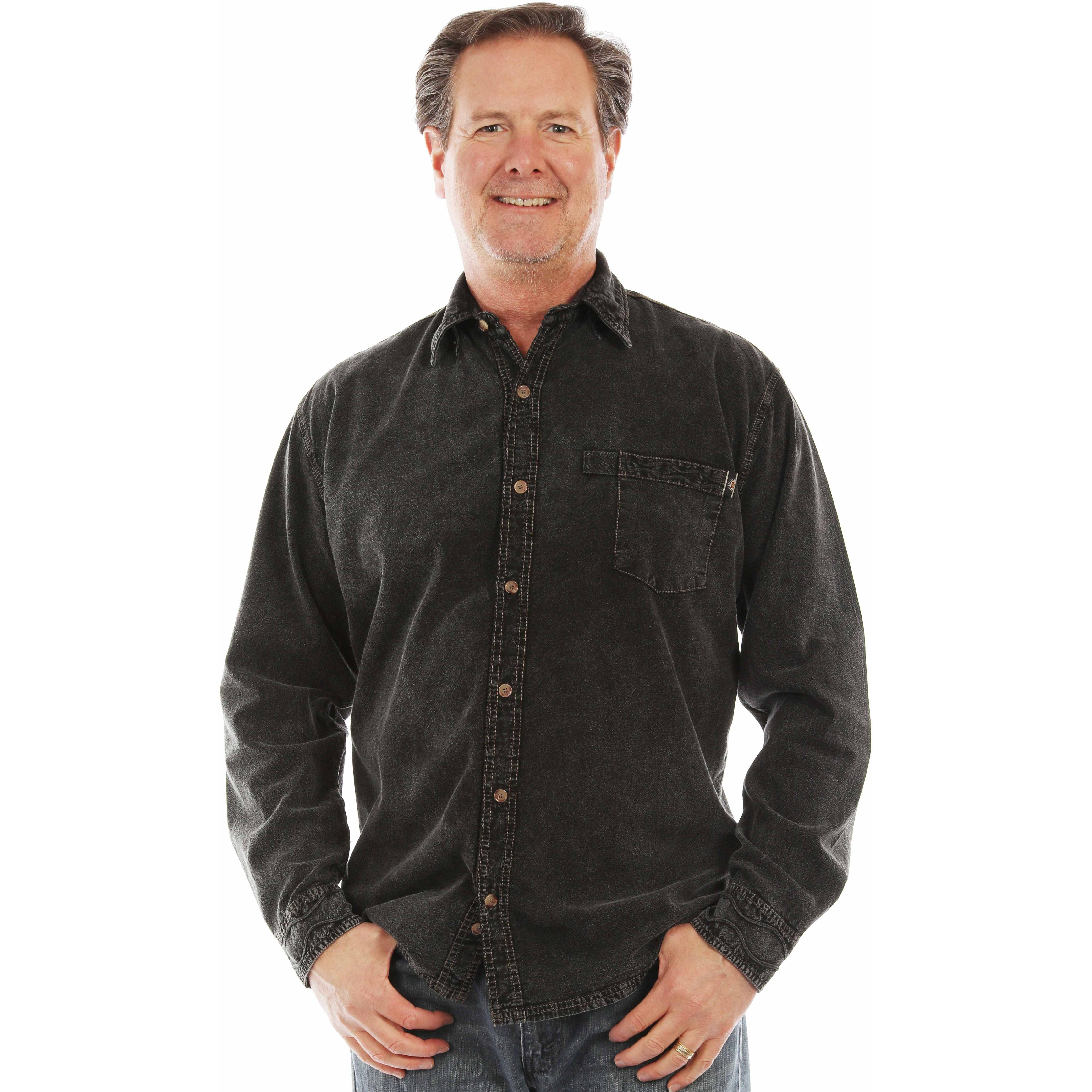 LONG SLEEVE DISTRESSED BUTTON UP