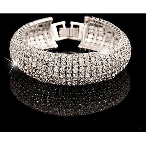 Glamour Girl Crystal Bangle Cuff Bracelet