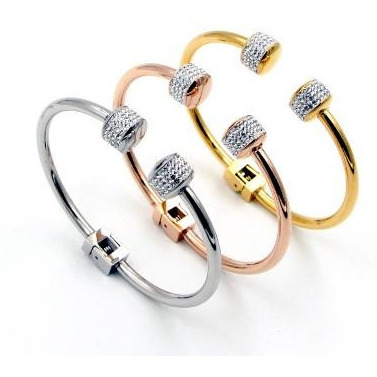 Rio Pave Rhinestone Bracelet In 3 Tones