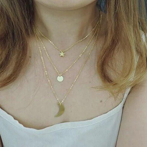 Heavenly Moon Sun Star Necklace
