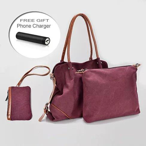 TRIBEKA 3 in 1 Shoulder Bag Plus Free Smartphone Charger From The Journey Collection