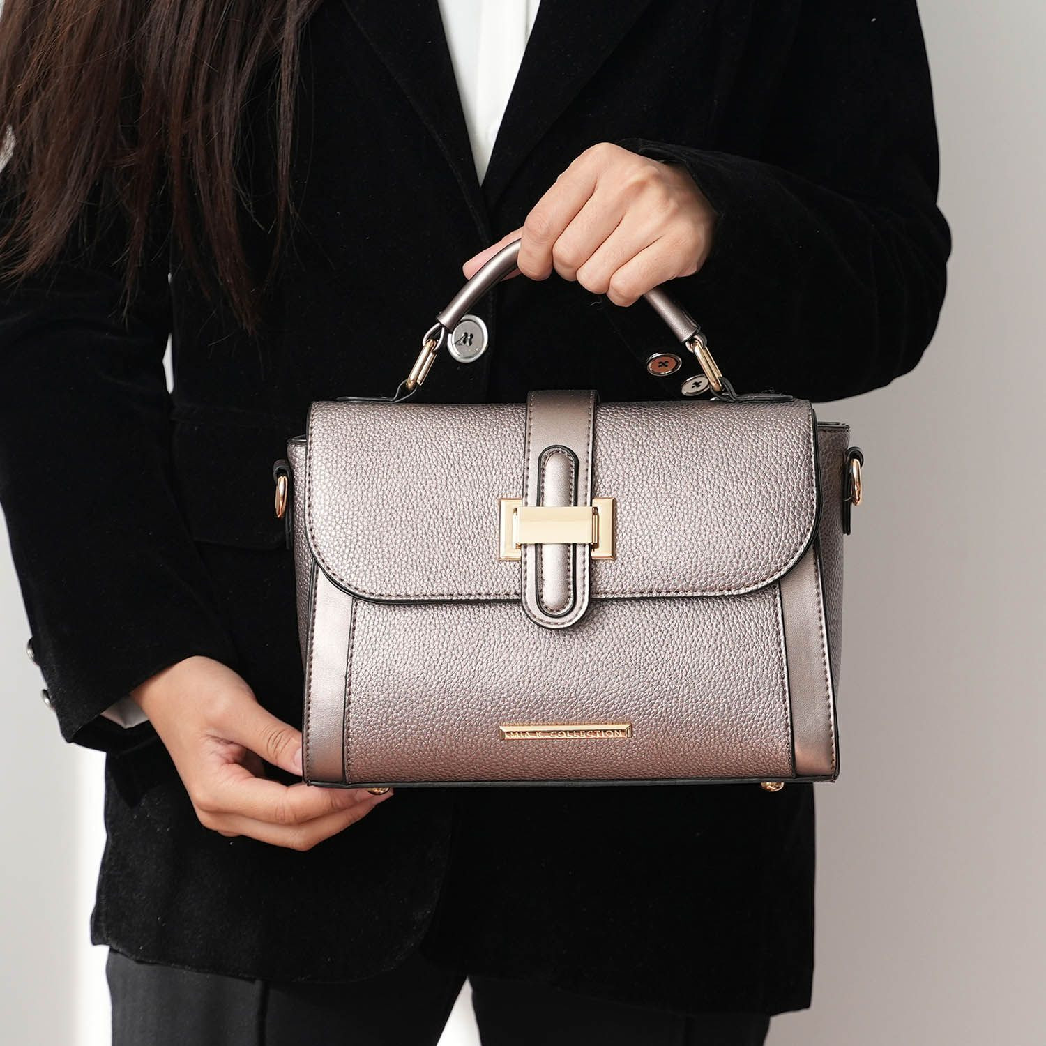 MKF Collection Willa Color Block Vegan Leather Women Shoulder Bag by Mia k