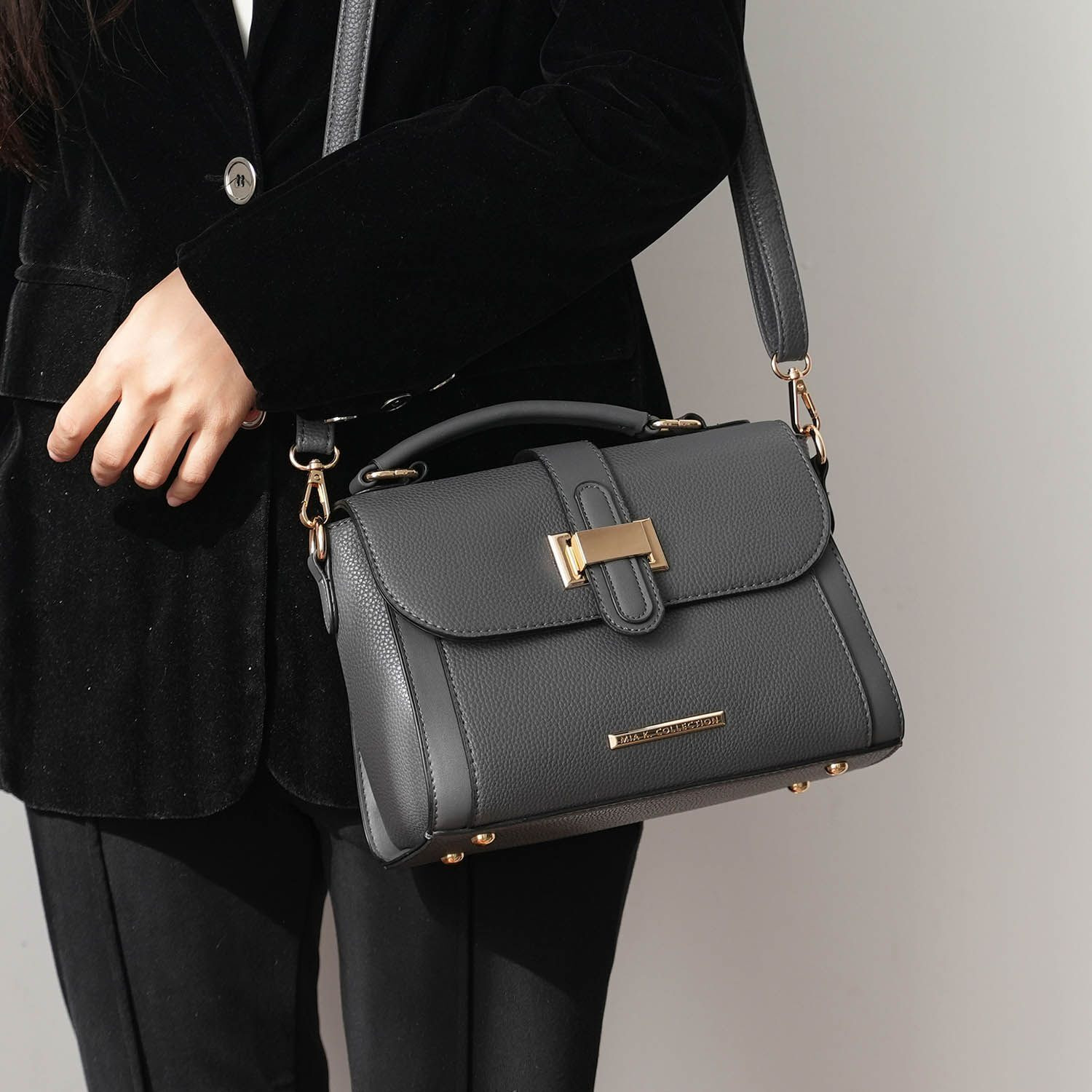 MKF Collection Willa Color Block Vegan Leather Women Shoulder Bag by Mia k