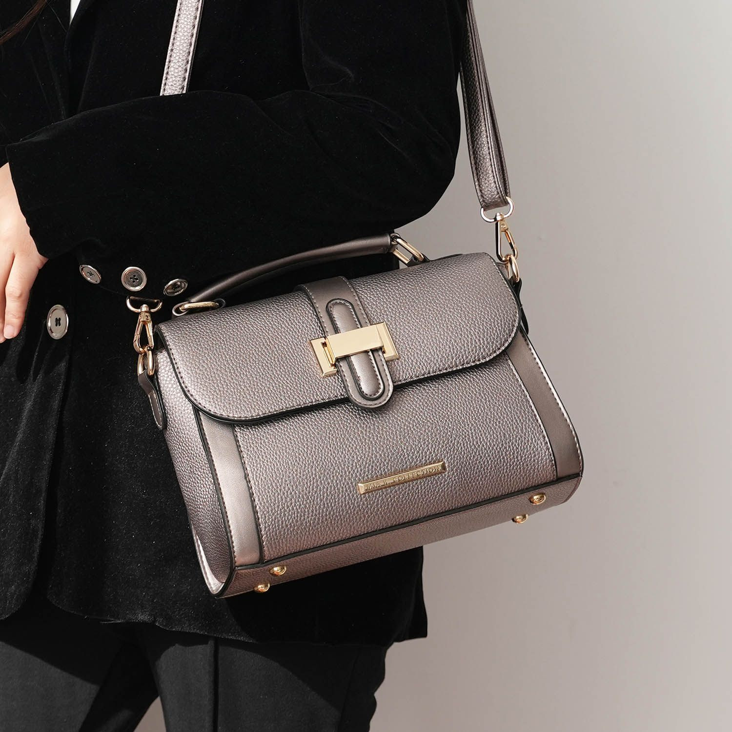 MKF Collection Willa Color Block Vegan Leather Women Shoulder Bag by Mia k