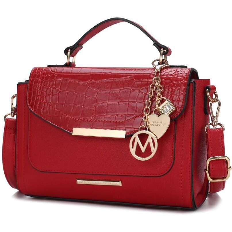 MKF Collection Sylvie Croco Embossed Vegan Leather Women Shoulder by Mia k