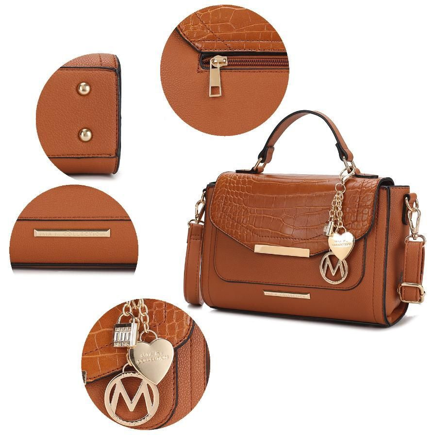 MKF Collection Sylvie Croco Embossed Vegan Leather Women Shoulder by Mia k