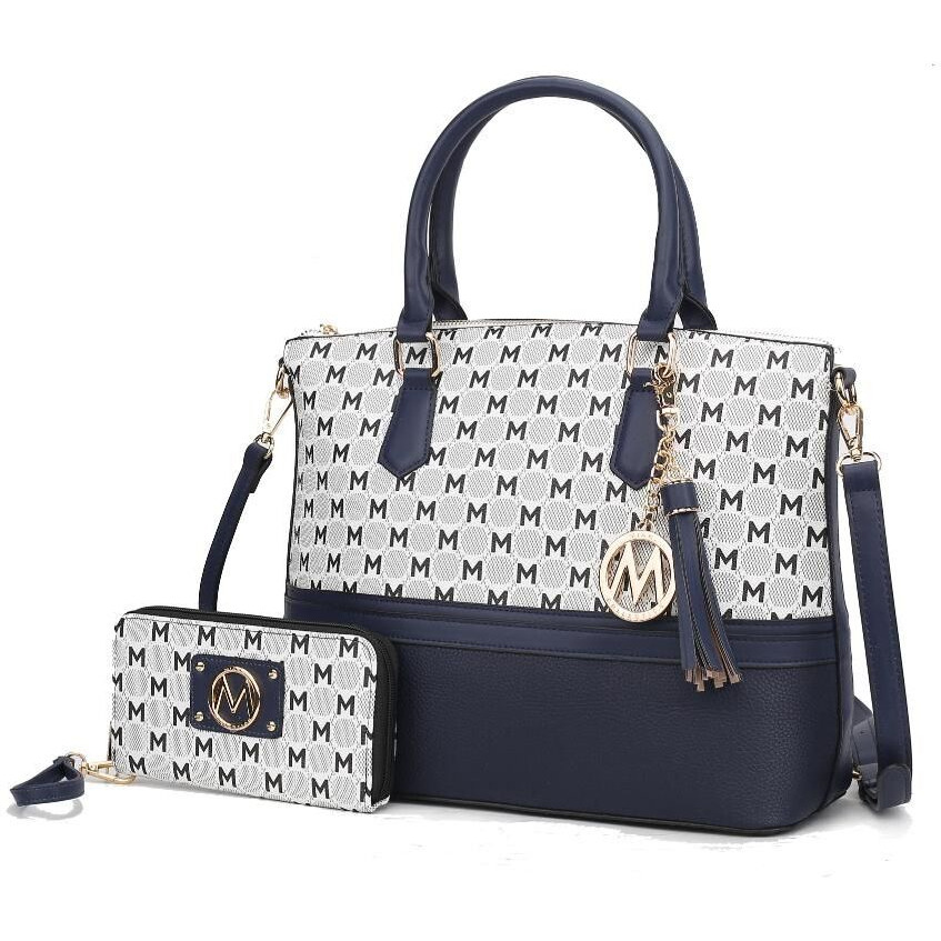 MKF Collection Saylor Circular Print Women Tote Bag & Wristlet Wallet by Mia k