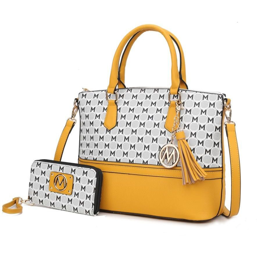 MKF Collection Saylor Circular Print Women Tote Bag & Wristlet Wallet by Mia k