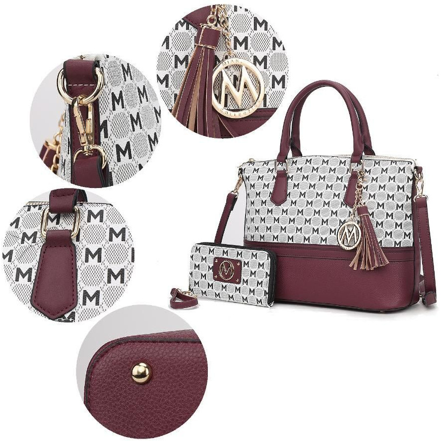 MKF Collection Saylor Circular Print Women Tote Bag & Wristlet Wallet by Mia k