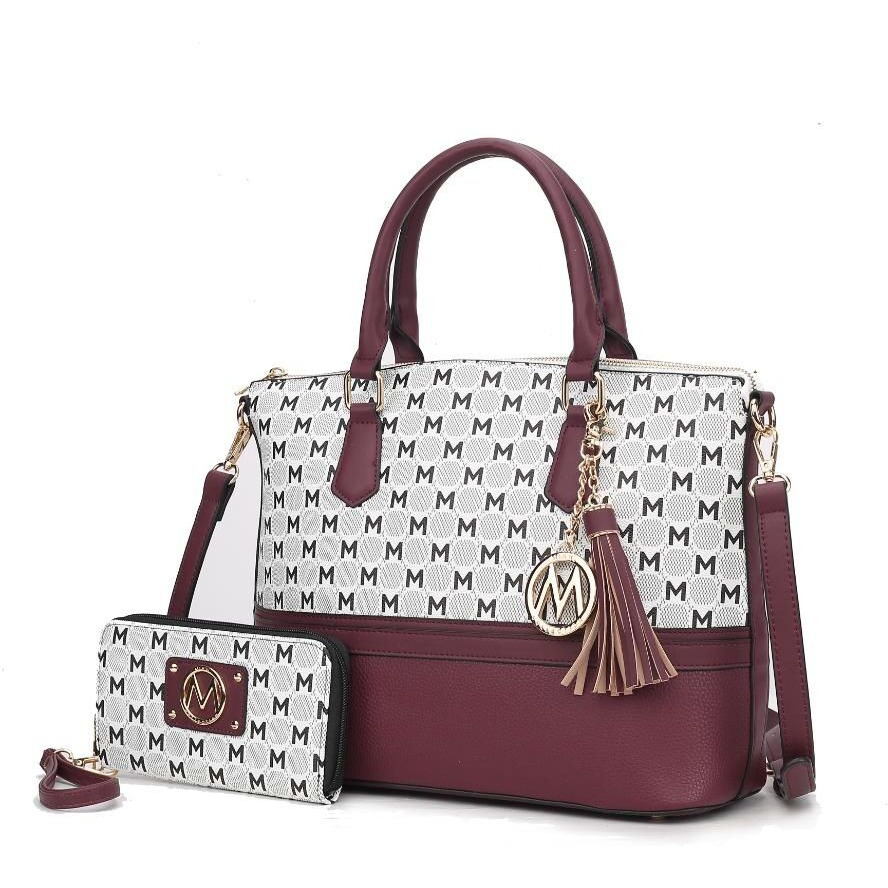 MKF Collection Saylor Circular Print Women Tote Bag & Wristlet Wallet by Mia k