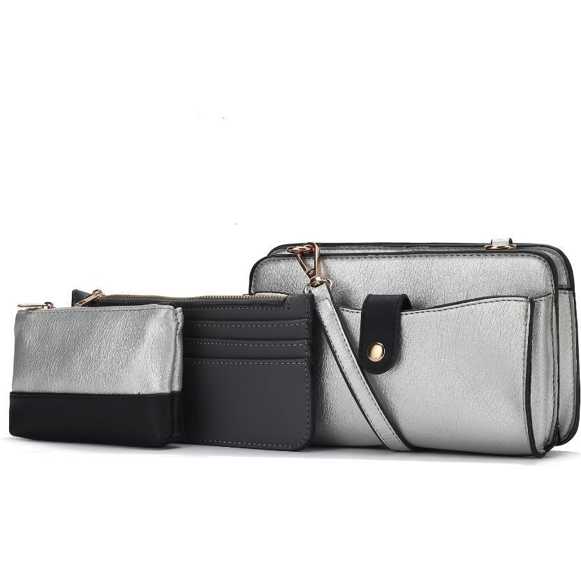 MKF Collection Muriel Vegan Leather Women Crossbody Bag with Card holder and Small Pouch by Mia k