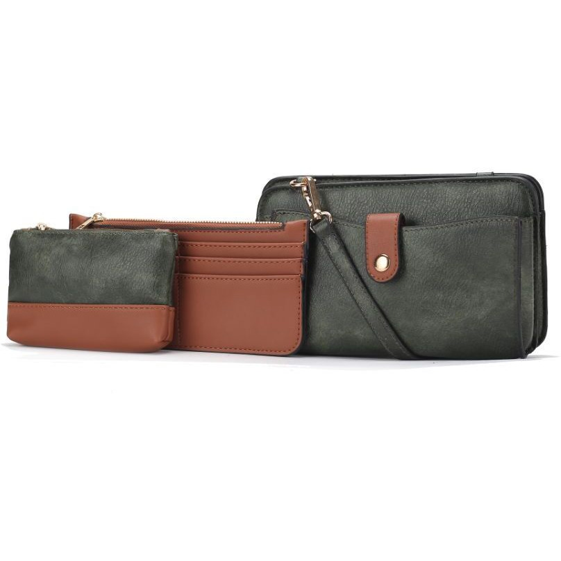 MKF Collection Muriel Vegan Leather Women Crossbody Bag with Card holder and Small Pouch by Mia k